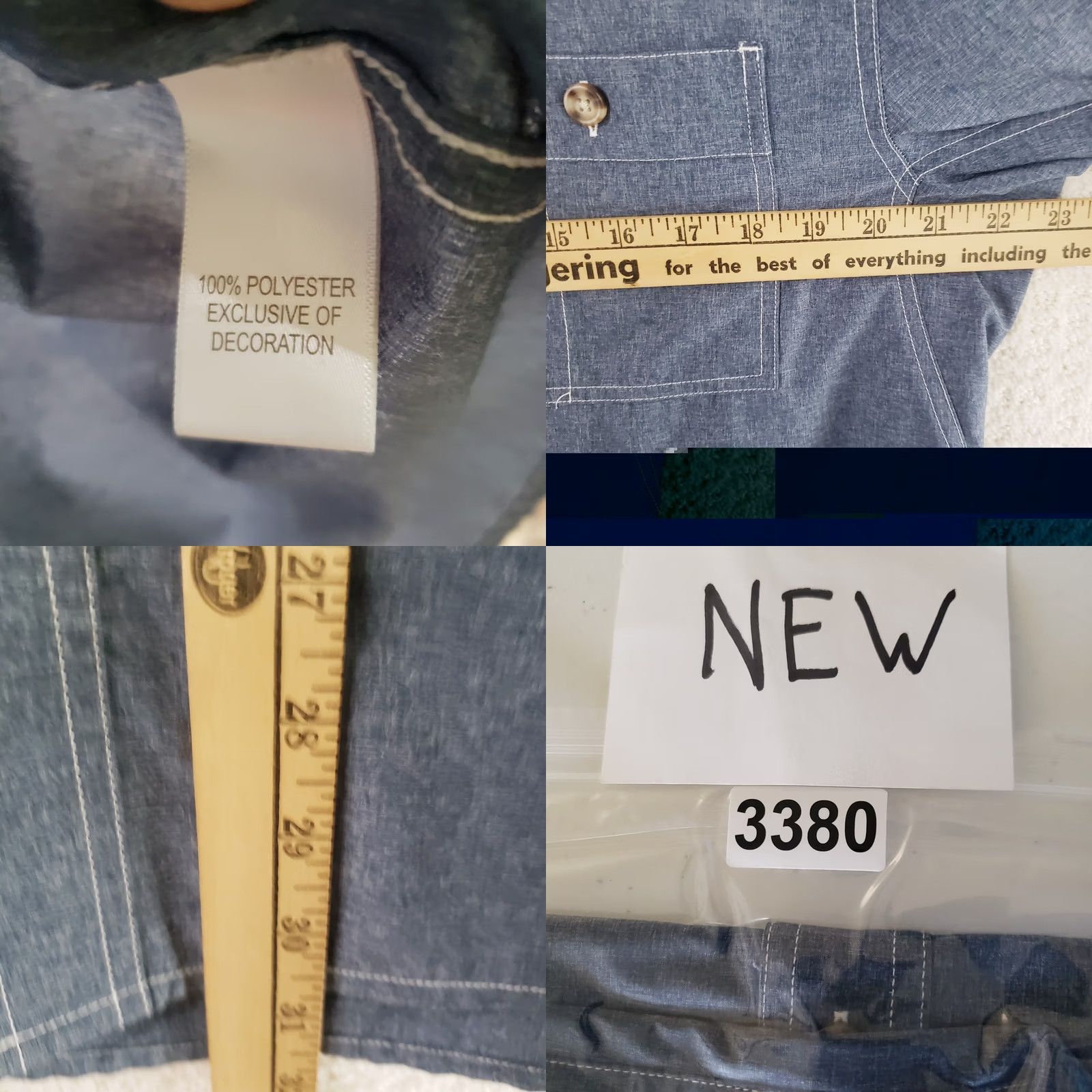 CO Alaskan Hardgear by Duluth Trading Co Men Blue Denim Chambray Button-Up Short Sleeve Shirt M Size US M / EU 48-50 / 2 - 9 Thumbnail