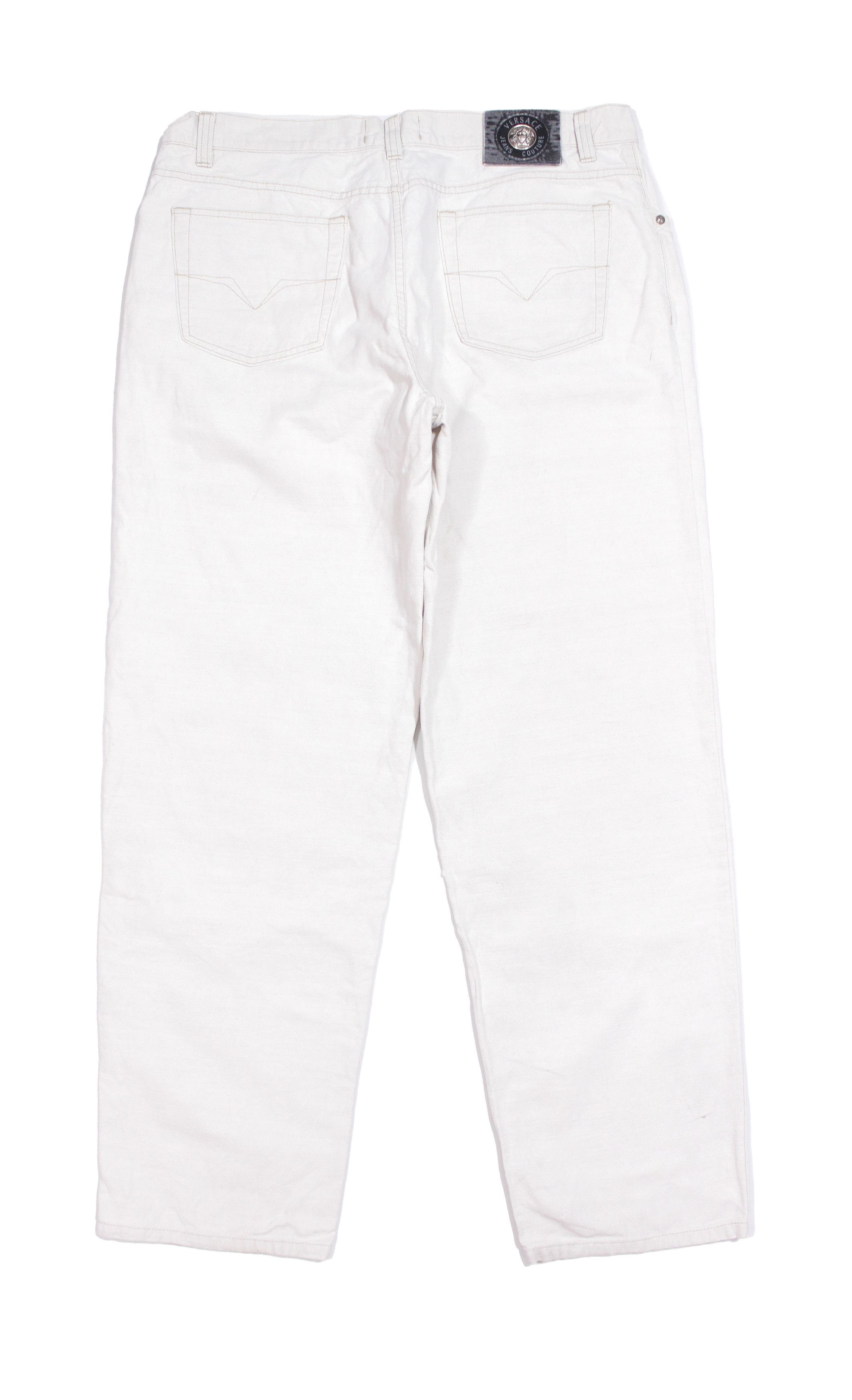 Versace 90S Medusa Buttons Cotton Linen Jeans Vintage Size US 40 / EU 56 - 2 Thumbnail