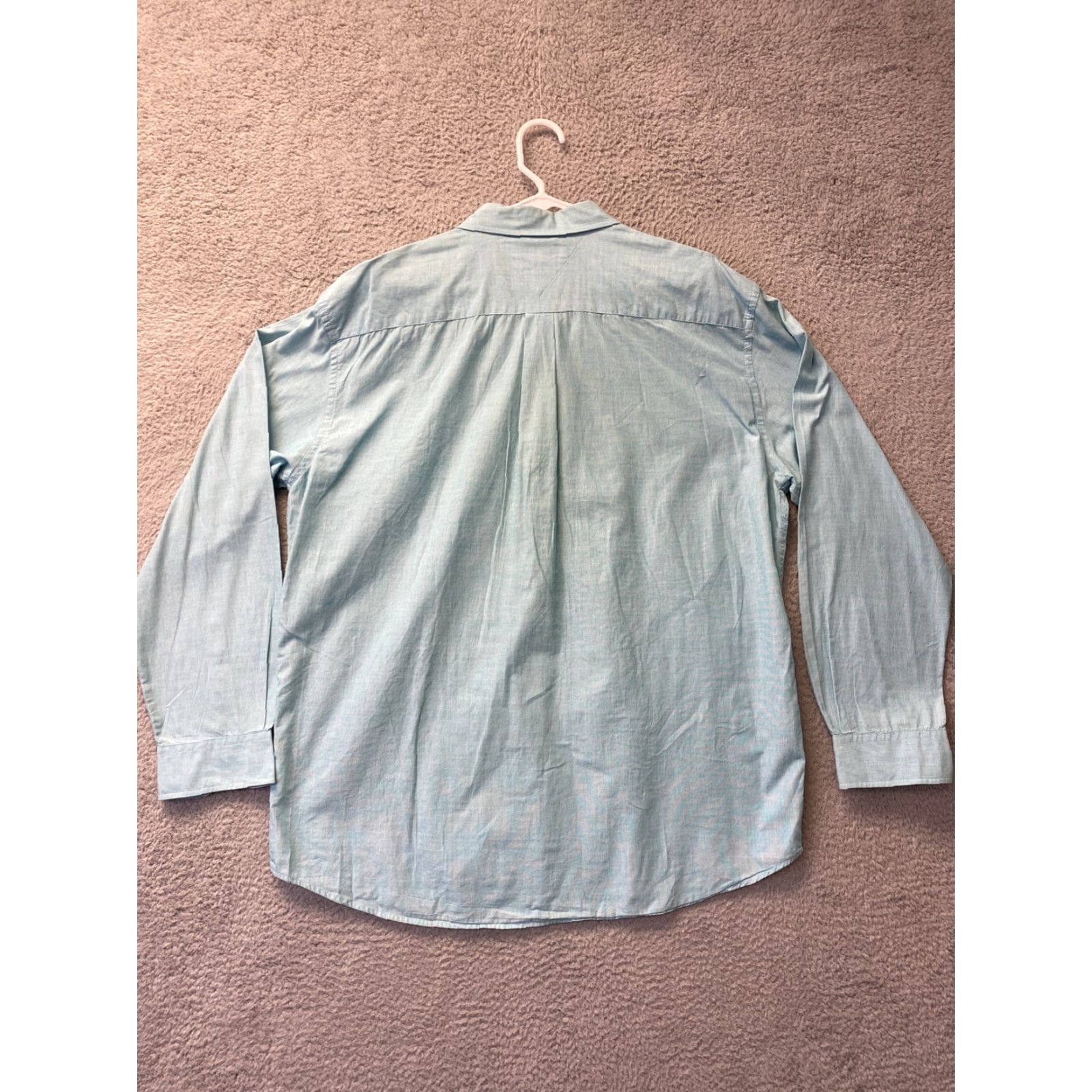 Tommy Hilfiger TOMMY HILFIGER Shirt Mens Button-Down XXL Teal Green Long Sleeve Slim Fit/Logo All Seasons 2XL Men Size US XXL / EU 58 / 5 - 7 Thumbnail
