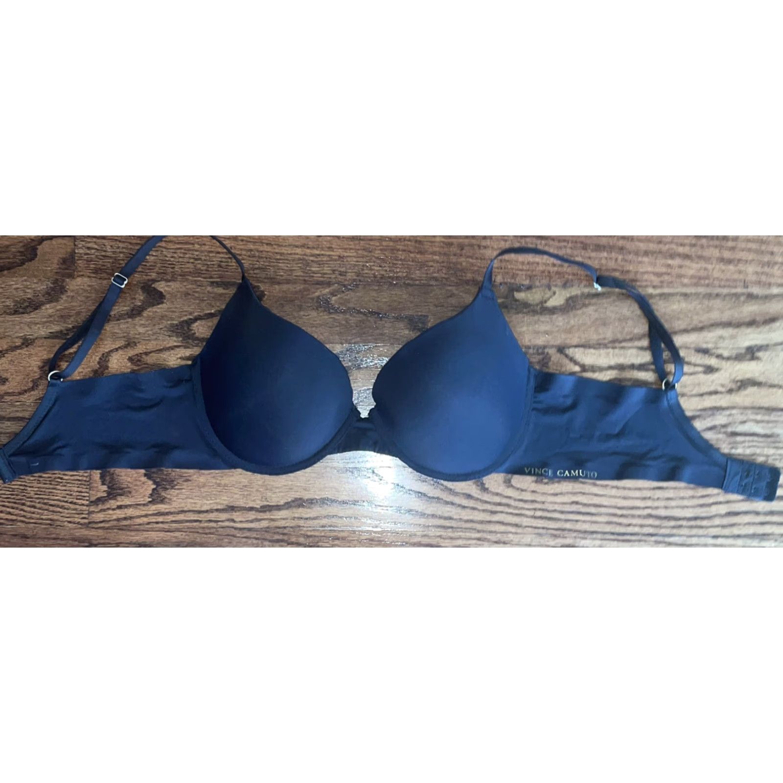 Vince Camuto Vince Camuto Bra 38C Black Underwire Nylon Spandex Solid T-Shirt Adjustable Strap Womens Mens Girls Size ONE SIZE - 7 Thumbnail
