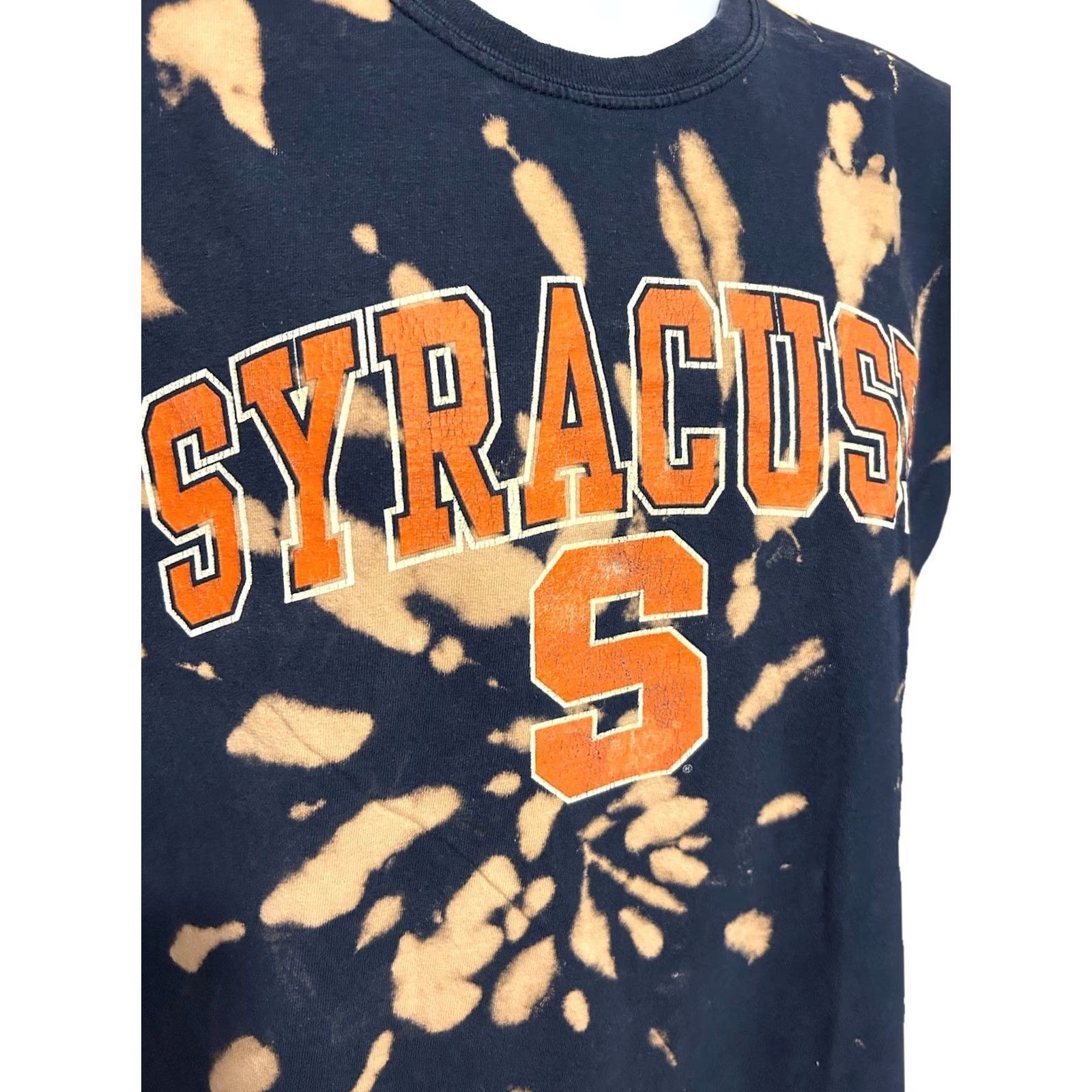 Gildan VTG Syracuse University Tie Dye Shirt Adult Large Navy Orange Gildan Heavy Cotton Graphic Print Crew Neck Short Sleeve Unisex Adults Size US L / EU 52-54 / 3 - 6 Thumbnail
