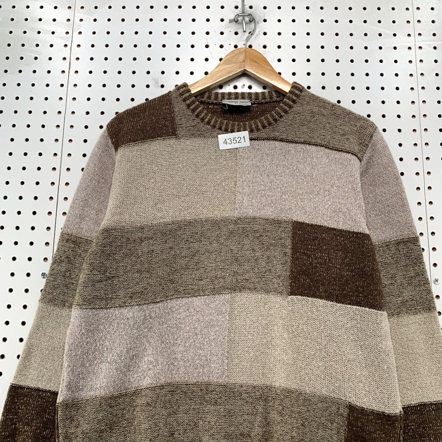 Vintage VTG Golden Gate Knit Sweater Brown Mens Medium Wool Mohair Blend Pullover Crew Neck Vintage Mens Sweater 90s Football Yearly Casual Clothing Size US M / EU 48-50 / 2 - 2 Thumbnail