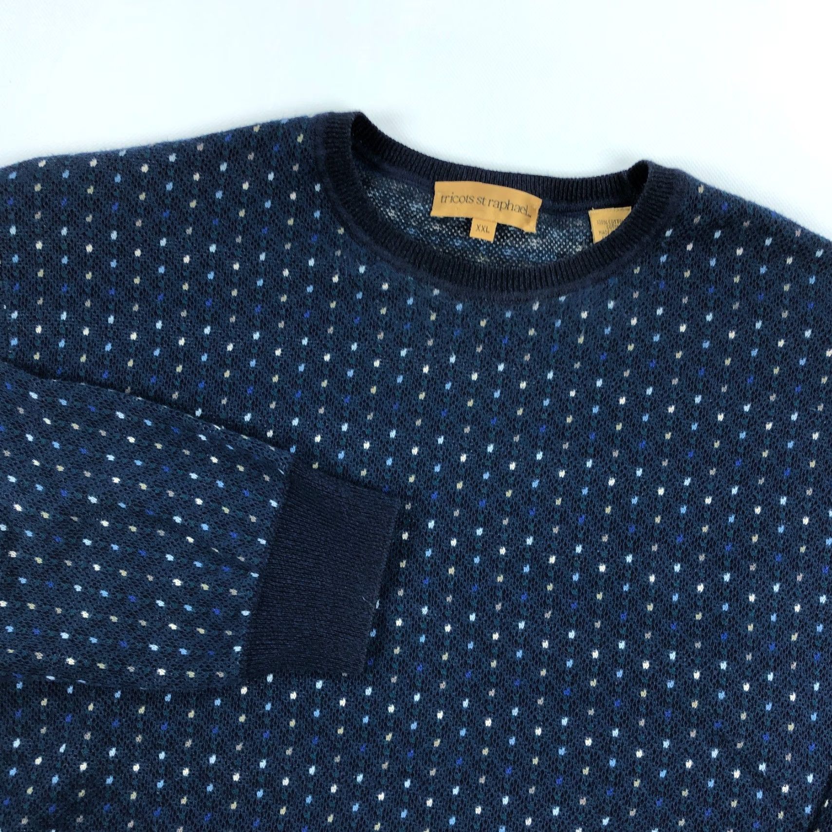 Vintage VINTAGE Tricots St Raphael Sweater Mens 2XL Crew Neck Lightweight Cotton Blue Pullover Knit - Pima Cotton - Regular Size Size US XXL / EU 58 / 5 - 4 Thumbnail