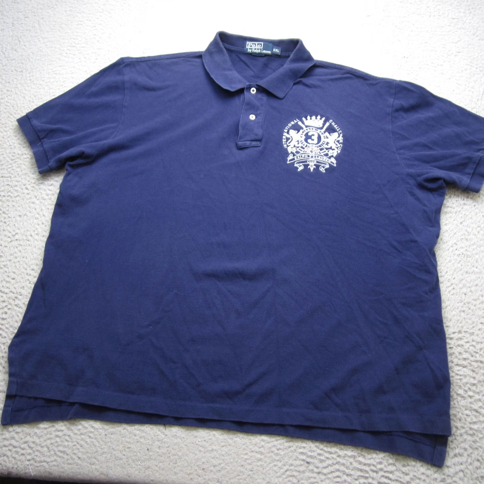 Polo Ralph Lauren VINTAGE Ralph Lauren Polo Shirt Mens 2XL International Challenge Cup PRL NYC Crest Blue Size US XXL / EU 58 / 5 - 2 Thumbnail