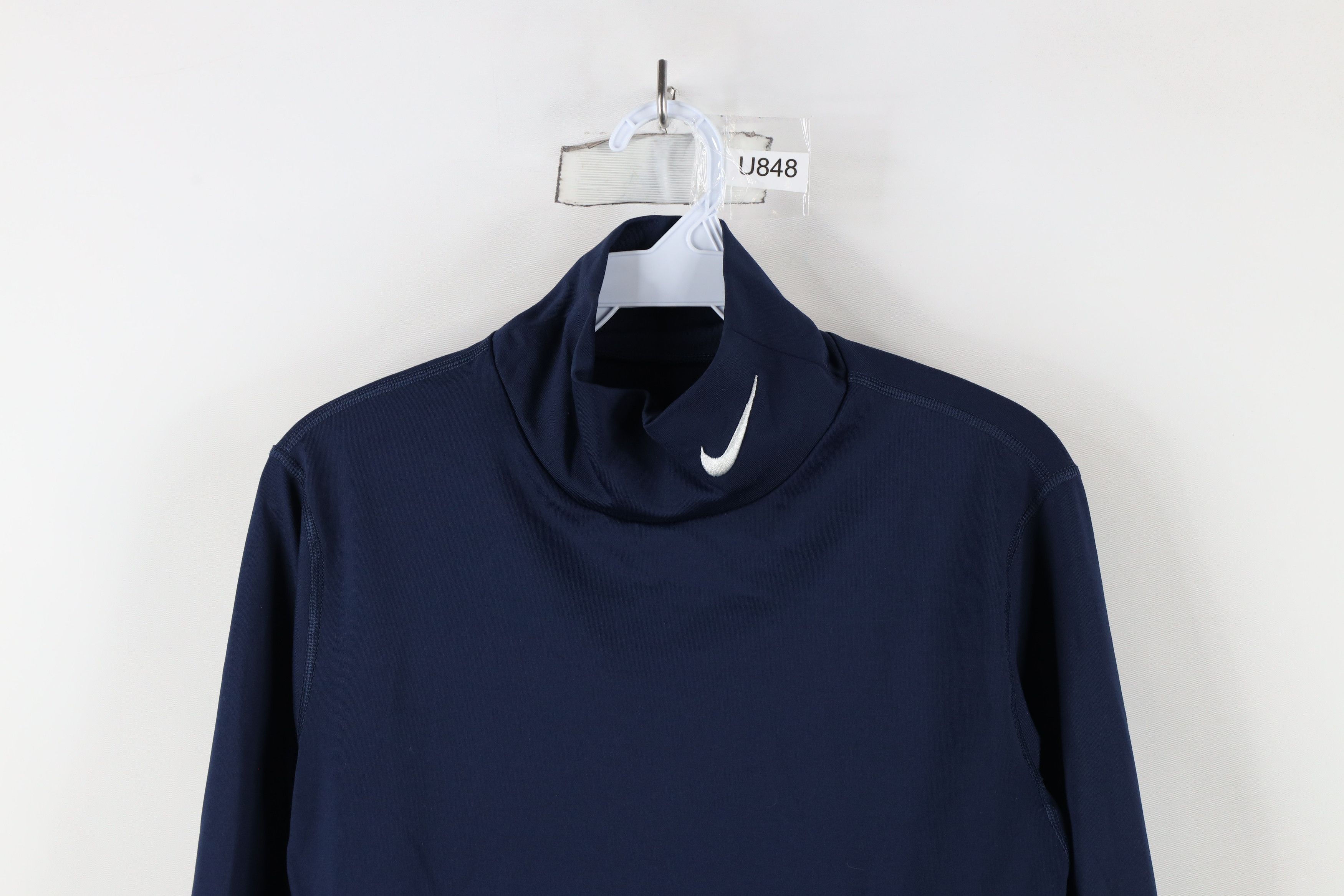 Nike × Vintage Nike Fleece Lined Mock Neck Compression Training T-Shirt Size M / US 6-8 / IT 42-44 - 2 Thumbnail
