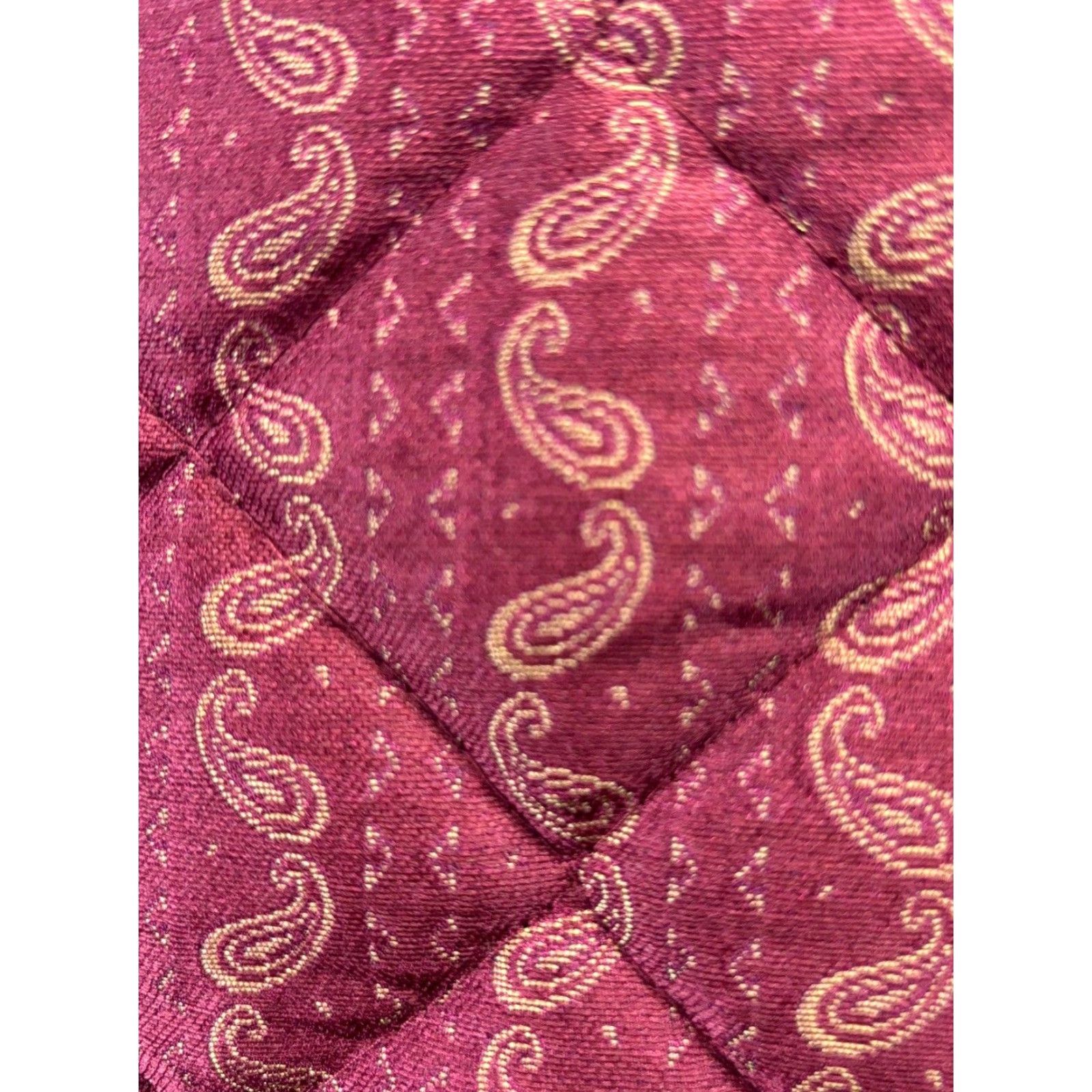 Victoria's Secret VINTAGE Victoria's Secret Quilted Jacket Medium Dark Red Gold Paisley 90s Womens Size M / US 6-8 / IT 42-44 - 6 Thumbnail