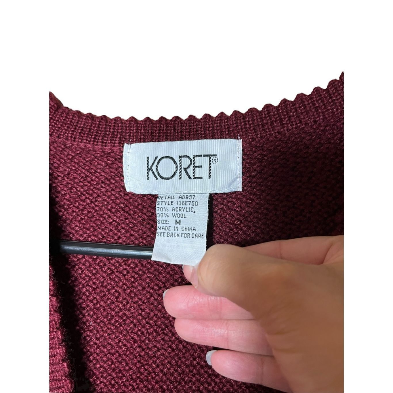 Other Vintage Koret Wool Blend Burgundy Knit Sweater Vest Size M Size M / US 6-8 / IT 42-44 - 3 Thumbnail