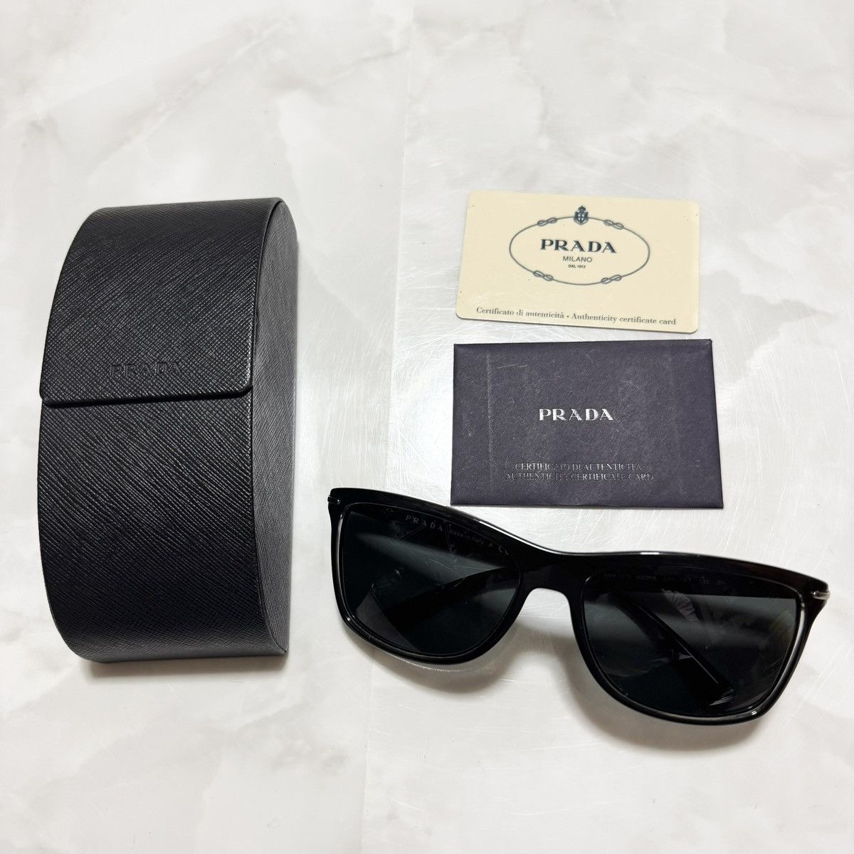 Prada Authentic Prada Side Logo Sunglasses, Black/Silver Size ONE SIZE - 5 Thumbnail