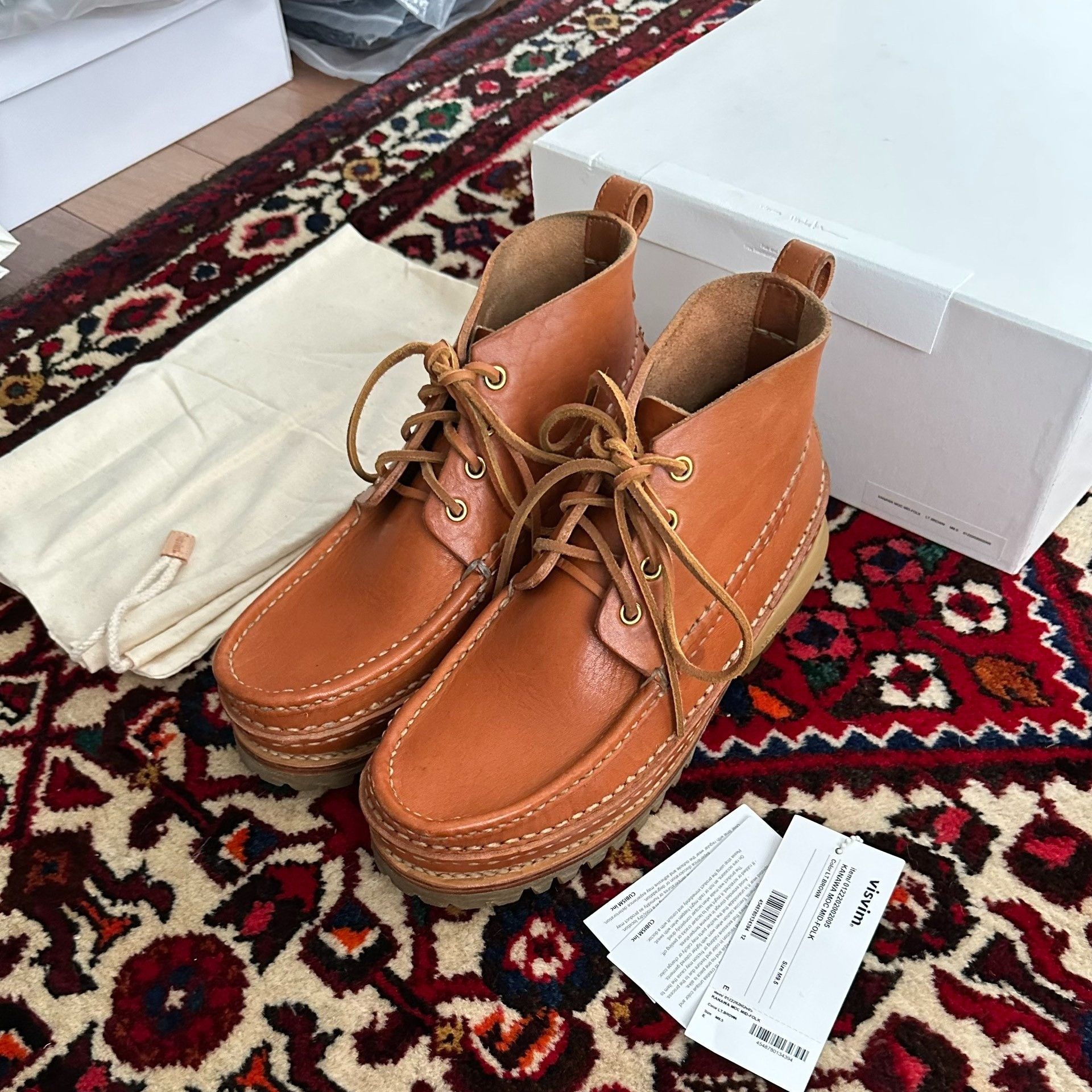 visvim  YUCCA MOC-FOLK BROWN M8 ヴィズビム Visvim Visvim Yucca Moc Mid-Folk Brown | Grailed