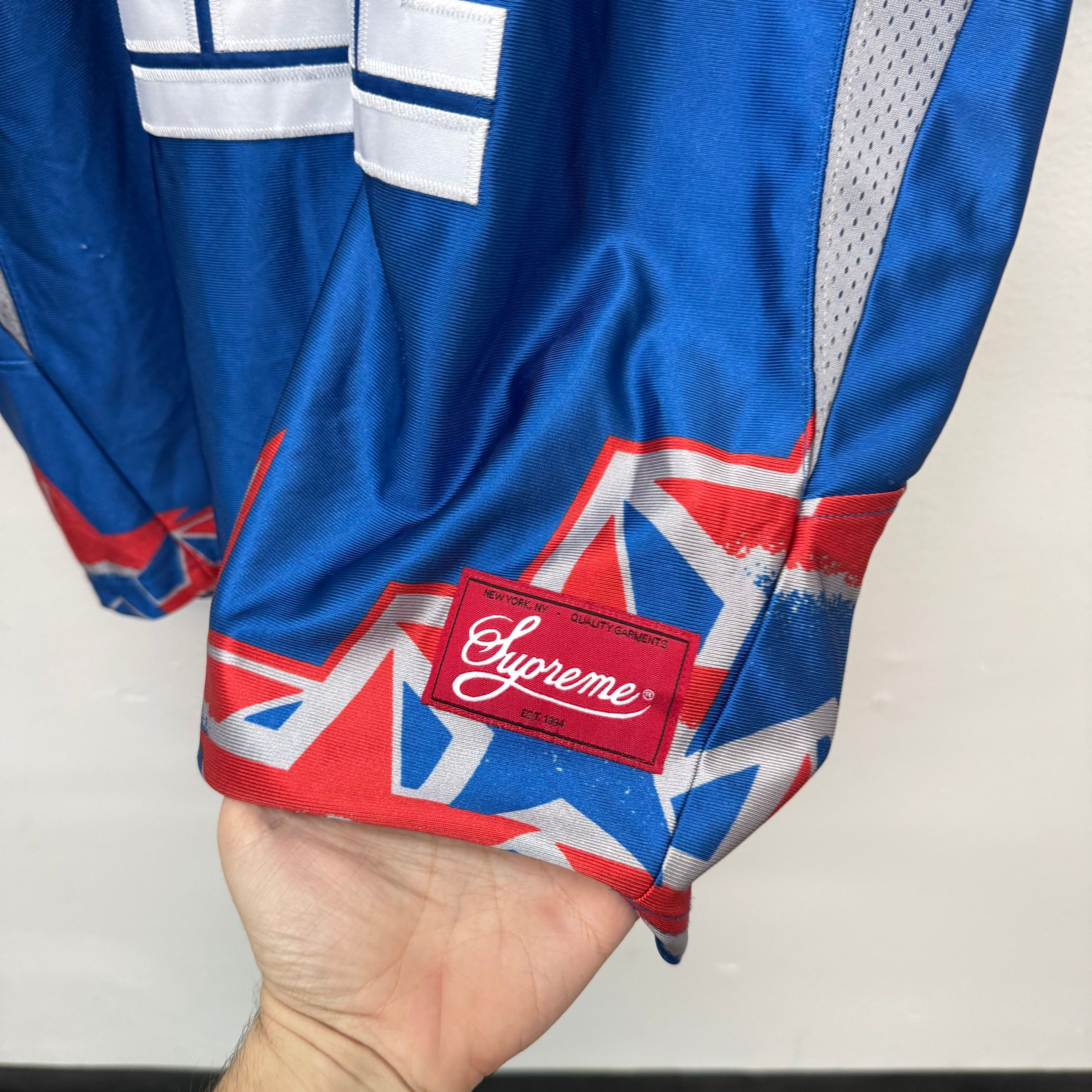 Supreme Supreme Stars Football Jersey Blue - Size L Size US L / EU 52-54 / 3 - 4 Thumbnail