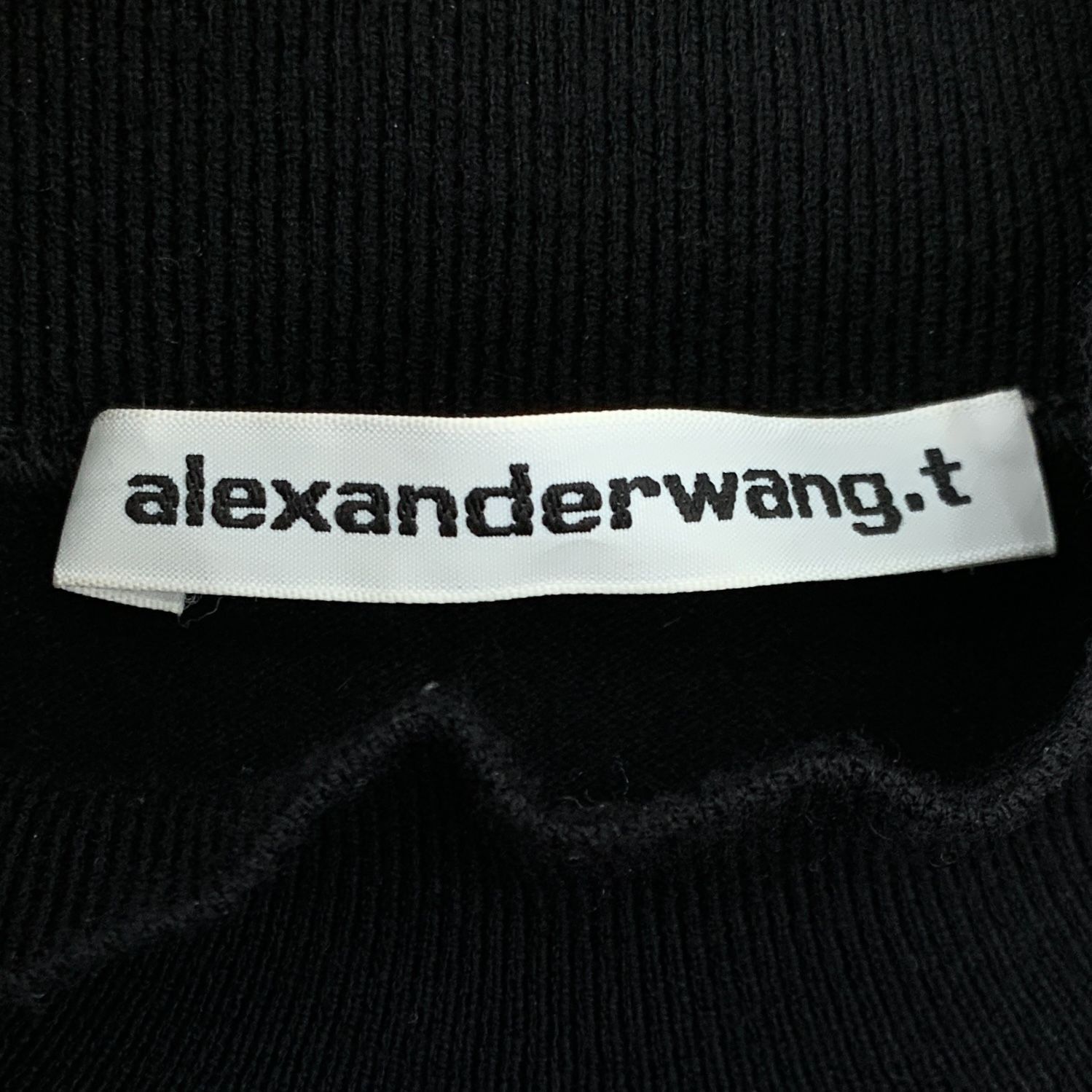 Alexander Wang Alexander Wang Black Mock Neck Short Sleeve Ribbed Knit Top Size XS / US 0-2 / IT 36-38 - 7 Thumbnail