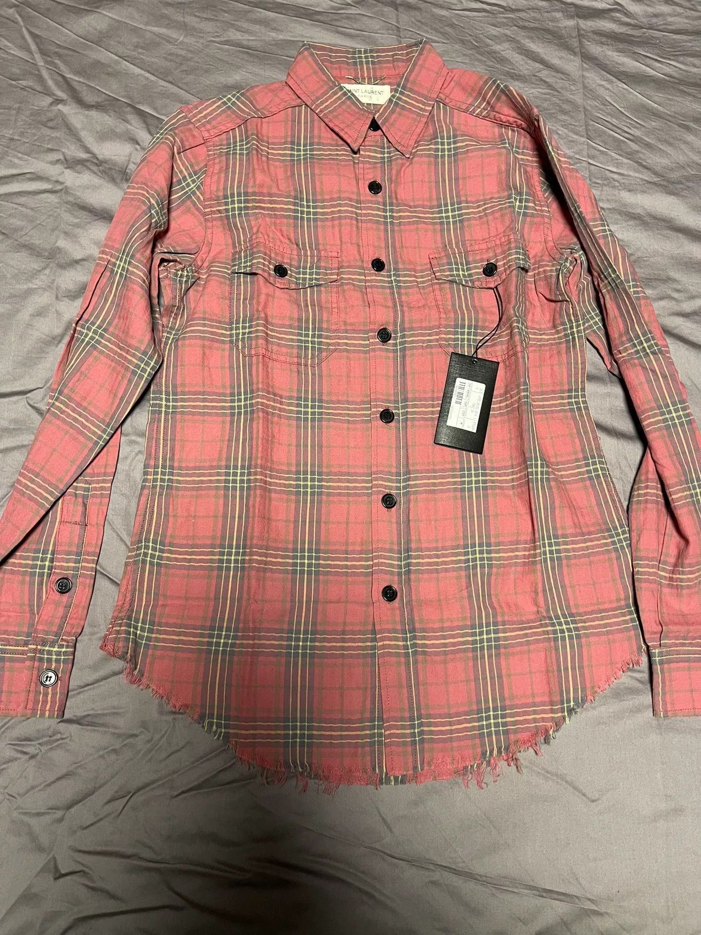 Saint Laurent Paris plaid distressed shirt by saint laurent. Size US S / EU 44-46 / 1 - 1 Thumbnail