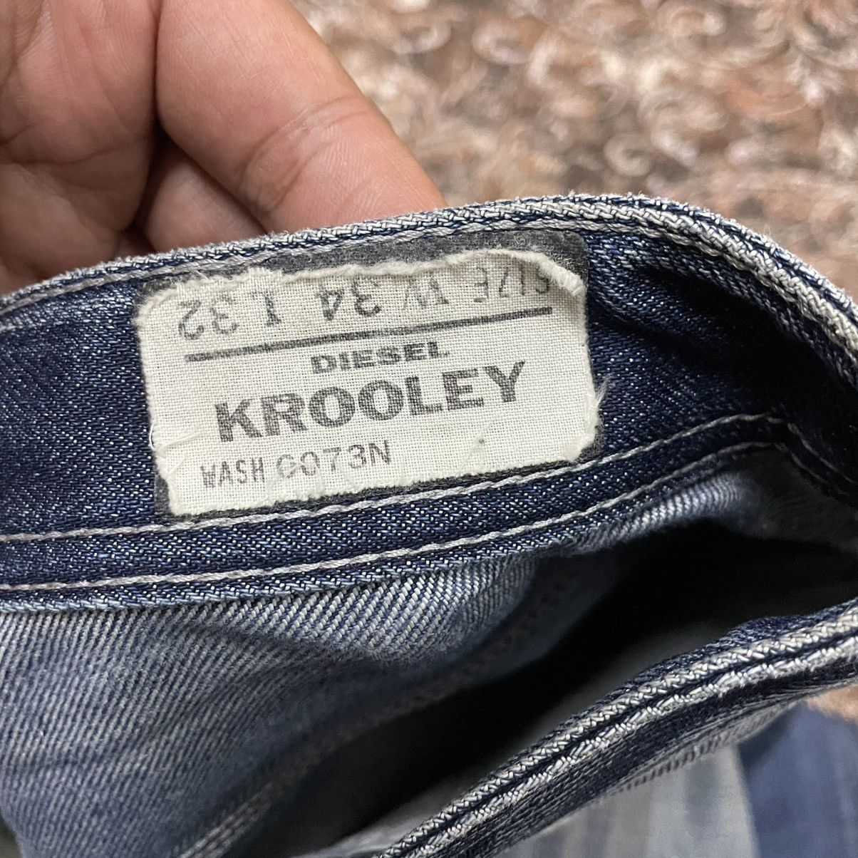 Diesel 🔥Vintage Diesel Industry Krooley Ripped Distress Denim Jeans Size US 34 / EU 50 - 15 Thumbnail
