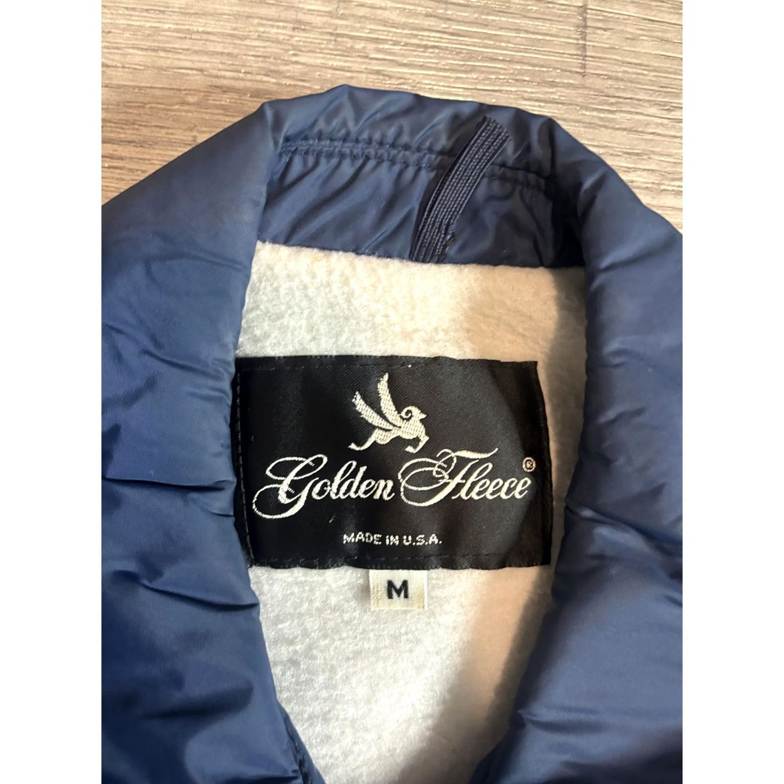 Vintage VINTAGE Golden Fleece Jacket Mens M Windbreaker Nylon Blue Lined Fleece Short ZIP Collar Pockets Size US M / EU 48-50 / 2 - 3 Thumbnail