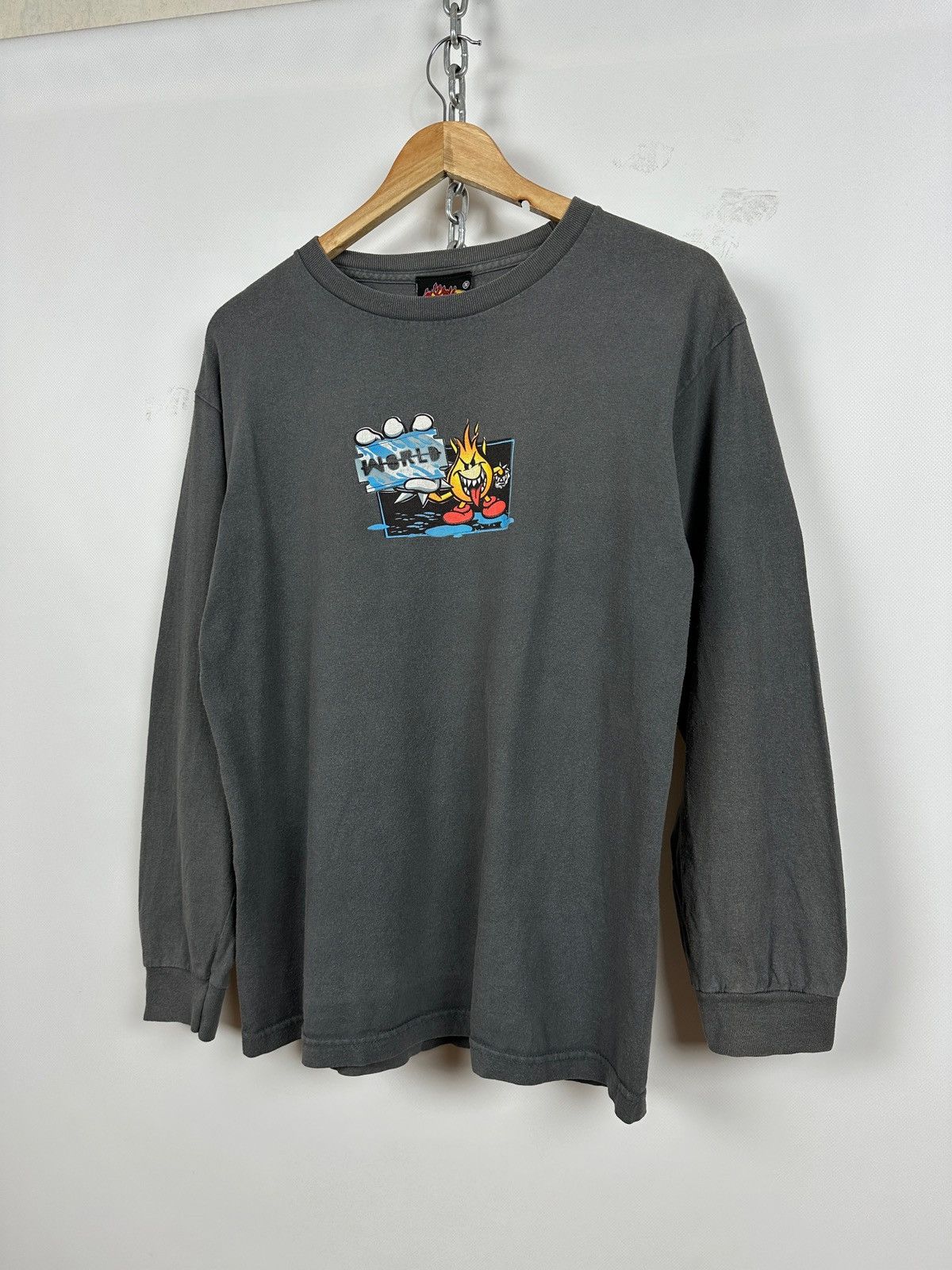 Hook-Ups Vintage World Industries Skateboard Long Sleeve Shirt Size US M / EU 48-50 / 2 - 3 Thumbnail