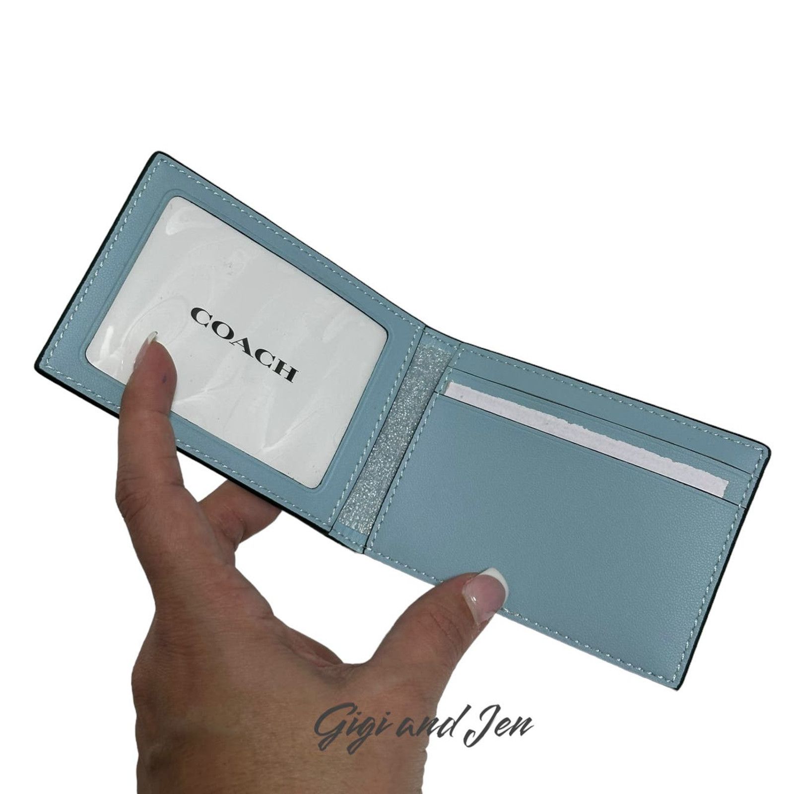 Coach Coach Boxed 3 In 1 Signature Wallet Charcoal / Bright Blue Size ONE SIZE - 8 Thumbnail