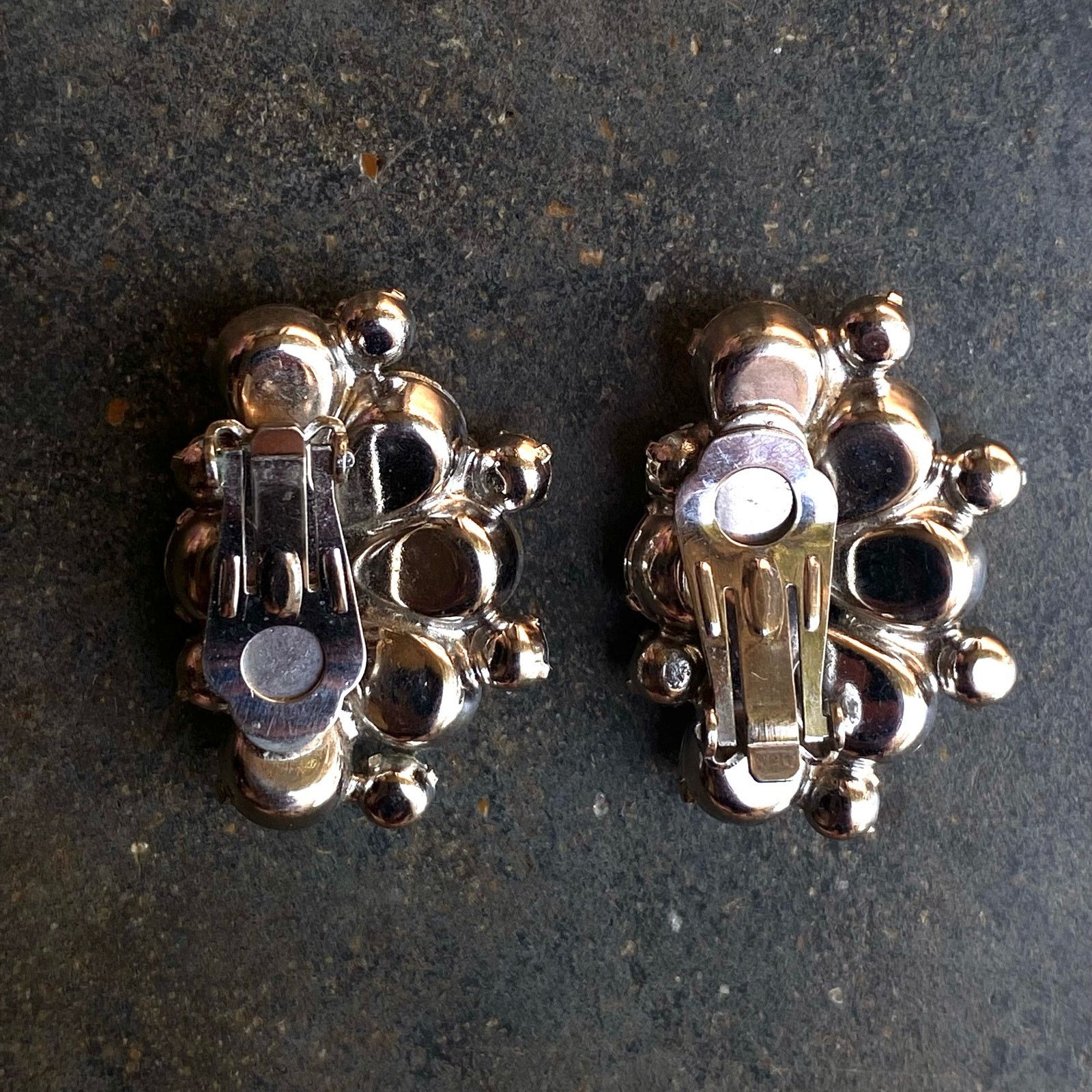 Vintage Vtg Art Deco Costume Faux Diamond Clip-on Earrings Size ONE SIZE - 6 Thumbnail