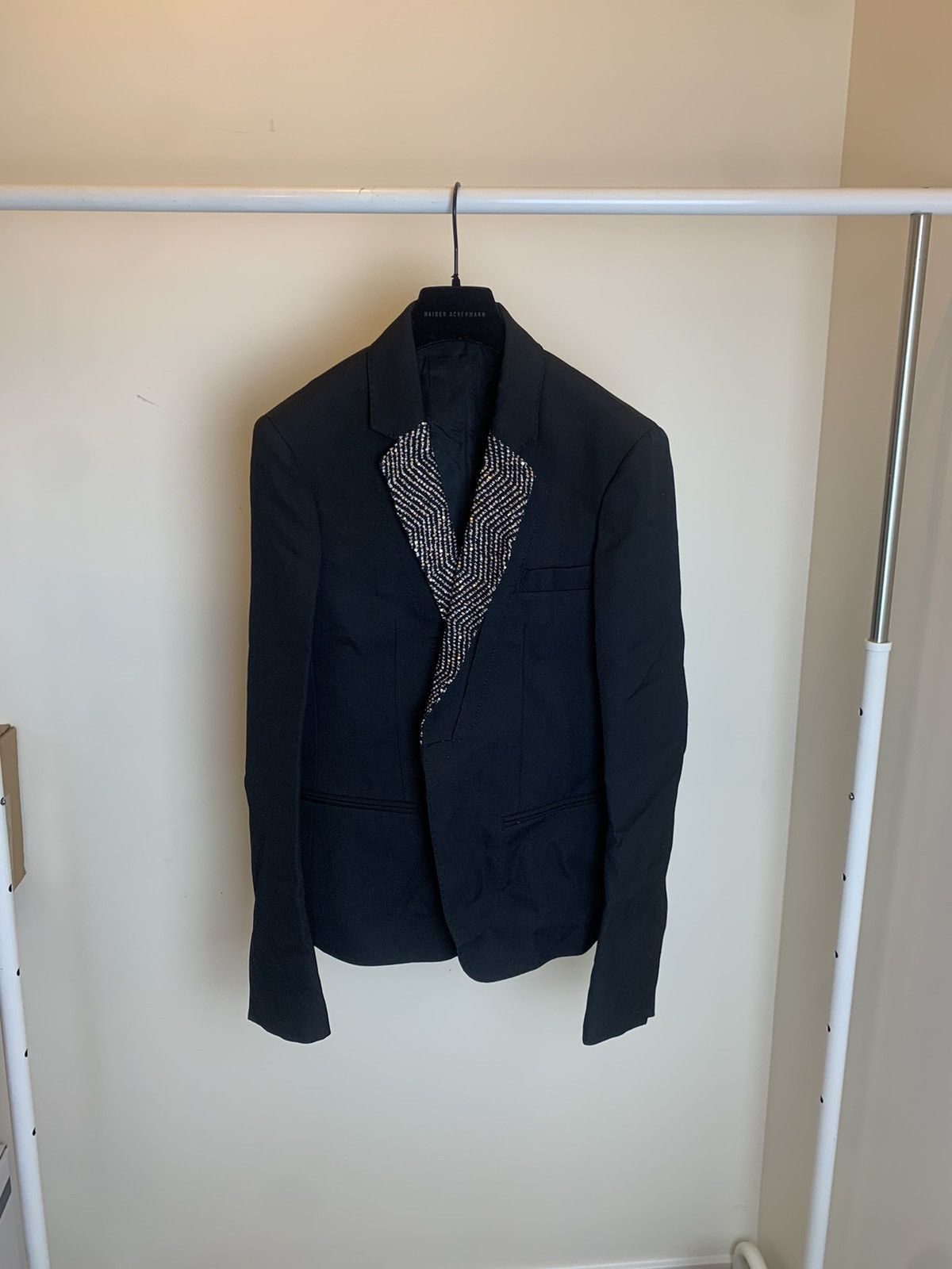 Haider Ackermann Haider Ackermann AW16 Black Sequin Lapel Blazer Size US S / EU 44-46 / 1 - 1 Thumbnail