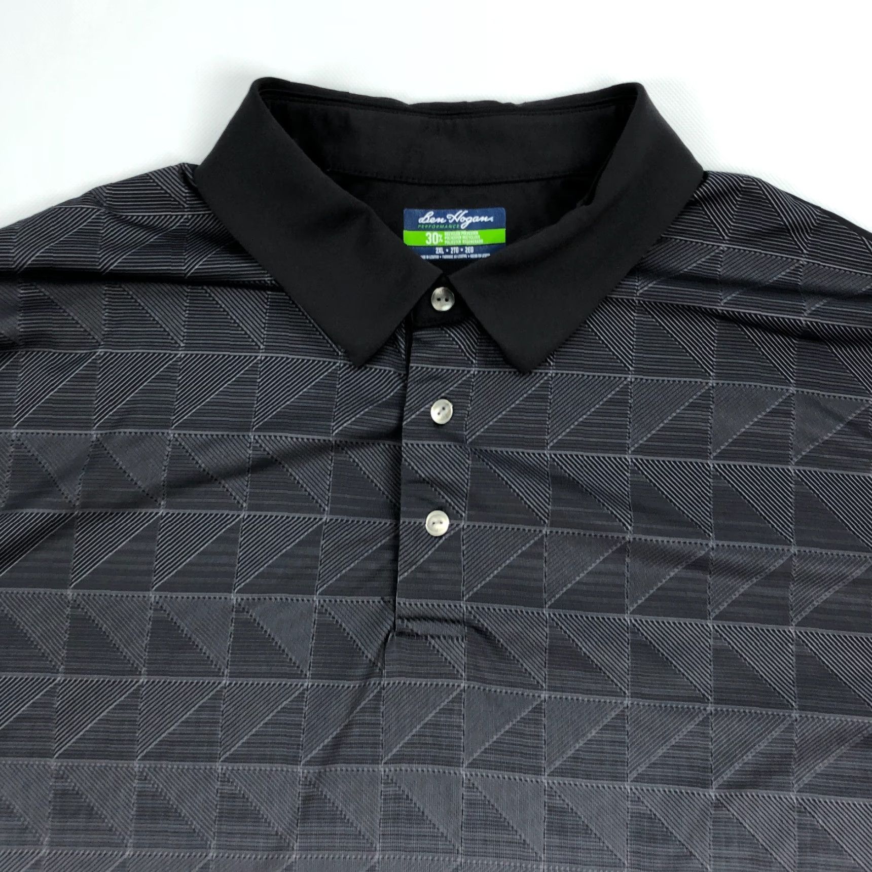 Hogan Ben Hogan Polo Shirt Men 2XL Golf Performance Geometric Short Sleeve Button Up Collared Shirt Gray Size US XXL / EU 58 / 5 - 2 Thumbnail