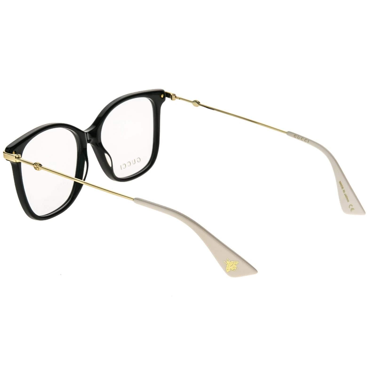 Gucci GUCCI GG0512O 0512 Black Gold Rectangular Eyeglasses 001 Size ONE SIZE - 9 Thumbnail