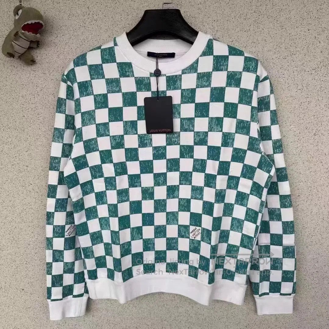 Louis Vuitton Checkered Long Sleeve Sweatshirt - Multi, Size S. Size US S / EU 44-46 / 1 - 1 Thumbnail