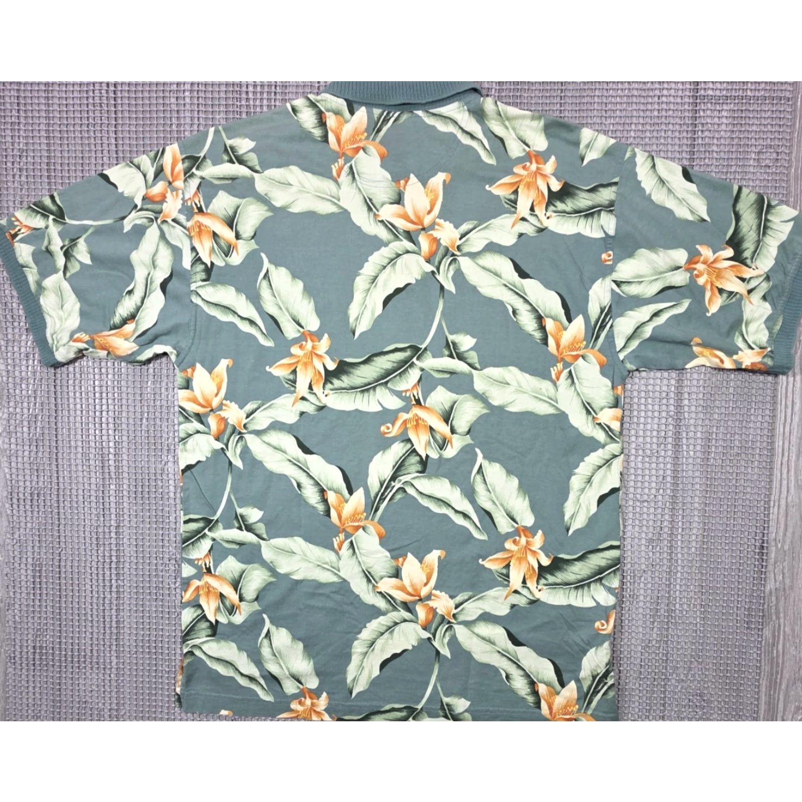 Tommy Bahama VINTAGE Tommy Bahama Polo Shirt Mens L Floral Hawaiian Ribbed Collar Aloha Shirt Size US L / EU 52-54 / 3 - 5 Thumbnail