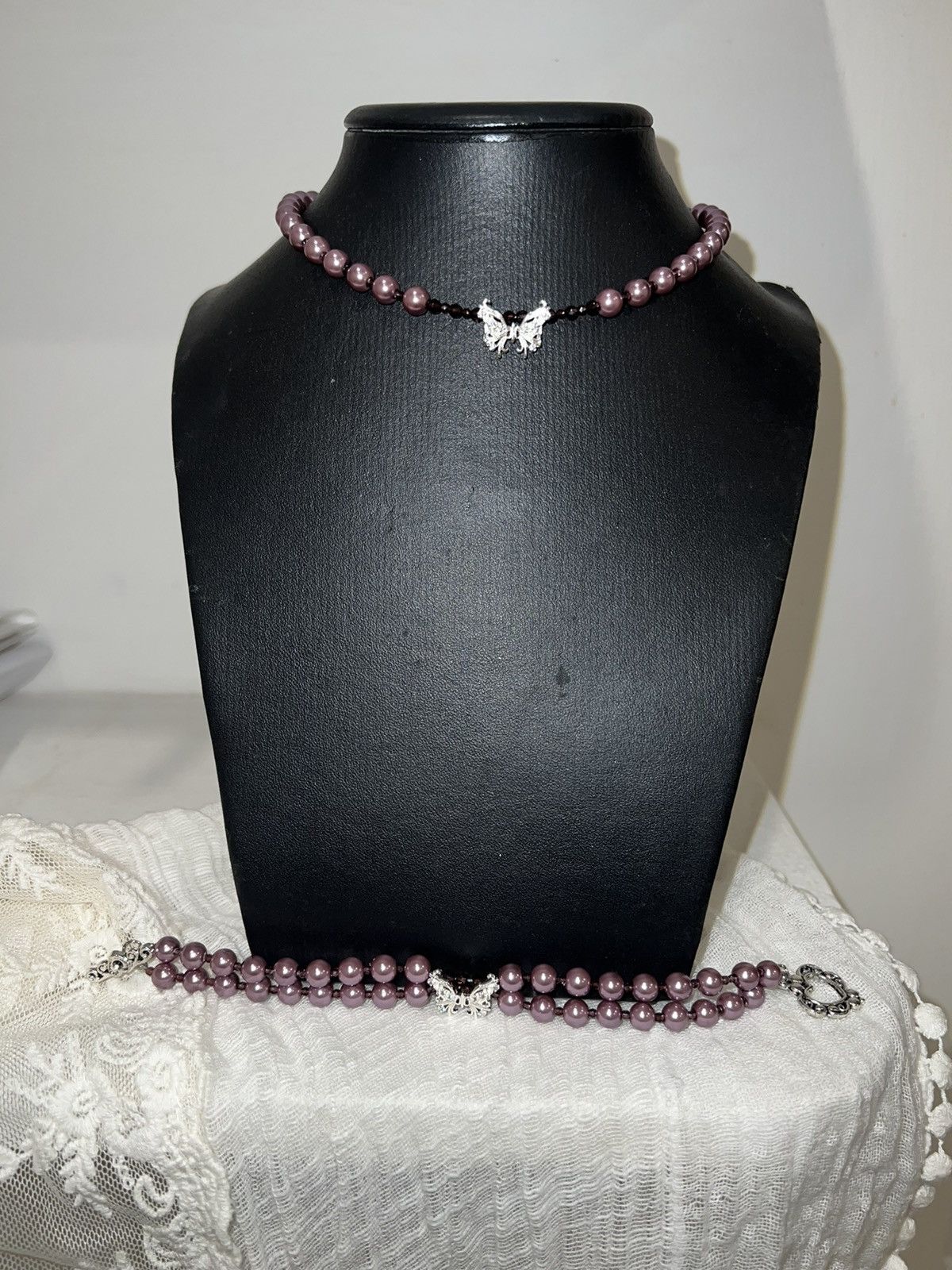 Japanese Brand Purple butterfly imitation pearl set 🔮🦋 Size ONE SIZE - 4 Thumbnail