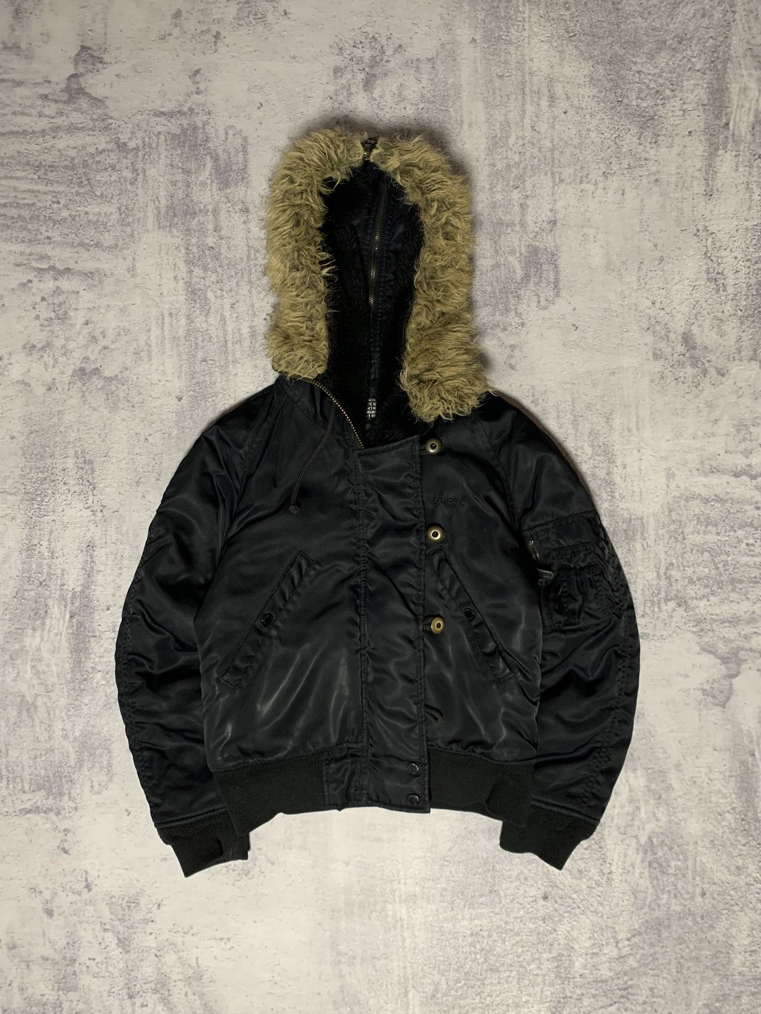Schott Rare SCHOTT N2-B Zip Fur Alaska Bomber Jacket Avant-garde Size XS / US 0-2 / IT 36-38 - 6 Thumbnail