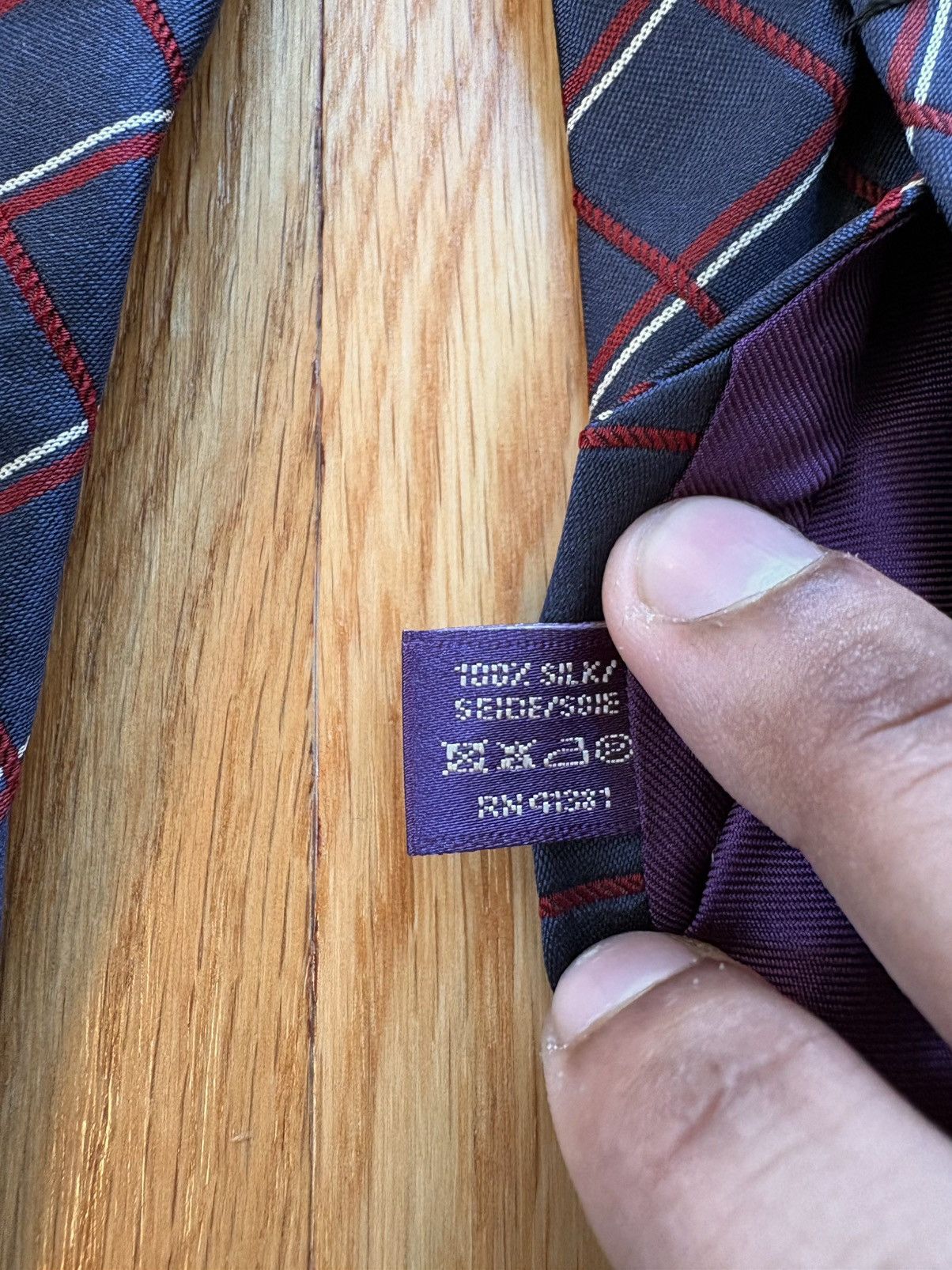 Ralph Lauren Purple Label Ralph Lauren Purple Label VTG 90s Windowpane Check Silk Tie Size ONE SIZE - 4 Thumbnail
