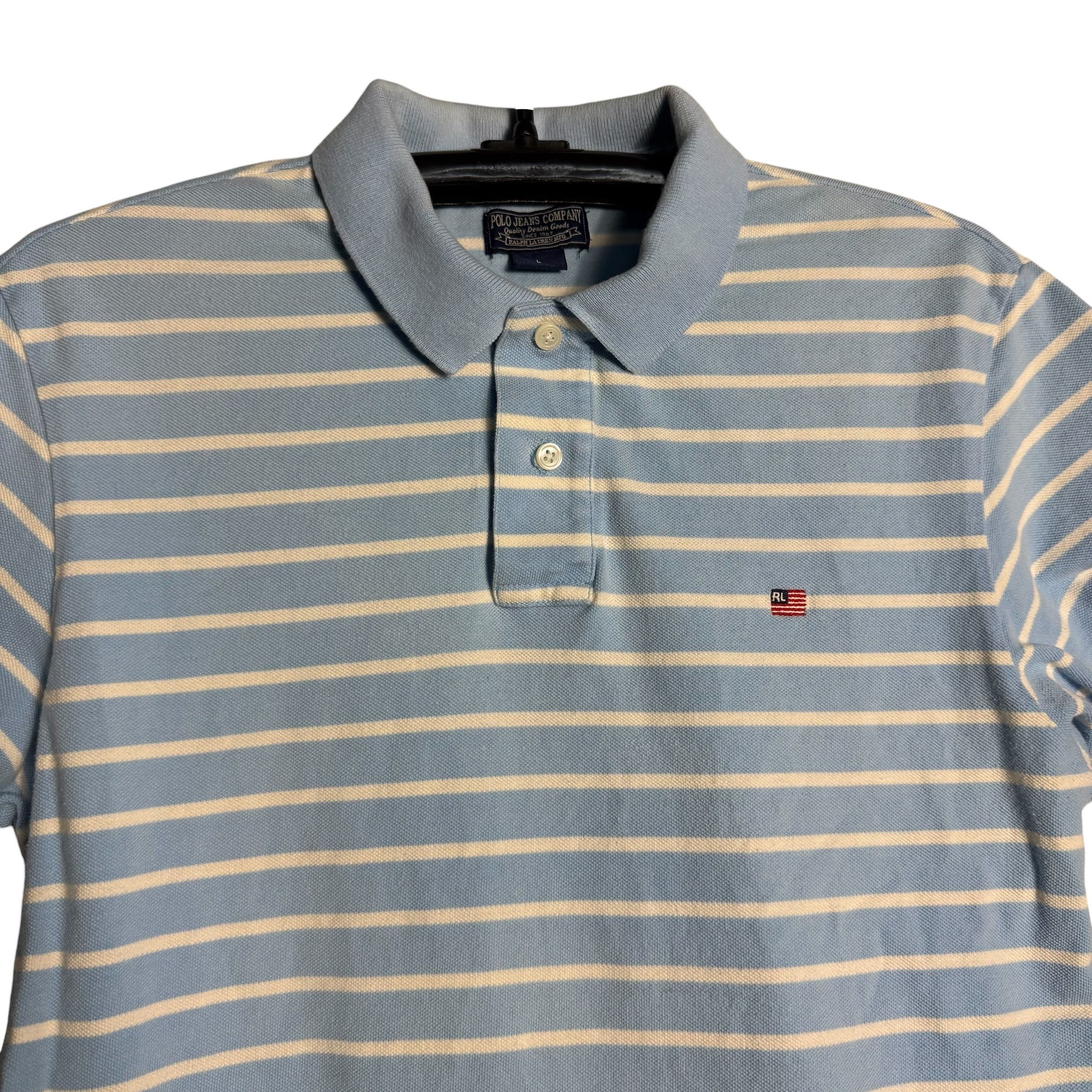 Polo Ralph Lauren 🔥RARE🔥Vintage Polo Jeans Ralph Lauren Stripes Polo Shirt Size US L / EU 52-54 / 3 - 2 Thumbnail