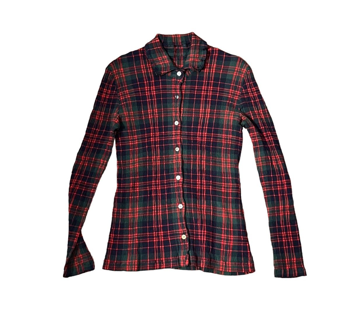Issey Miyake Vintage tsumori chisato pleated checkered print shirt Size S / US 4 / IT 40 - 1 Thumbnail
