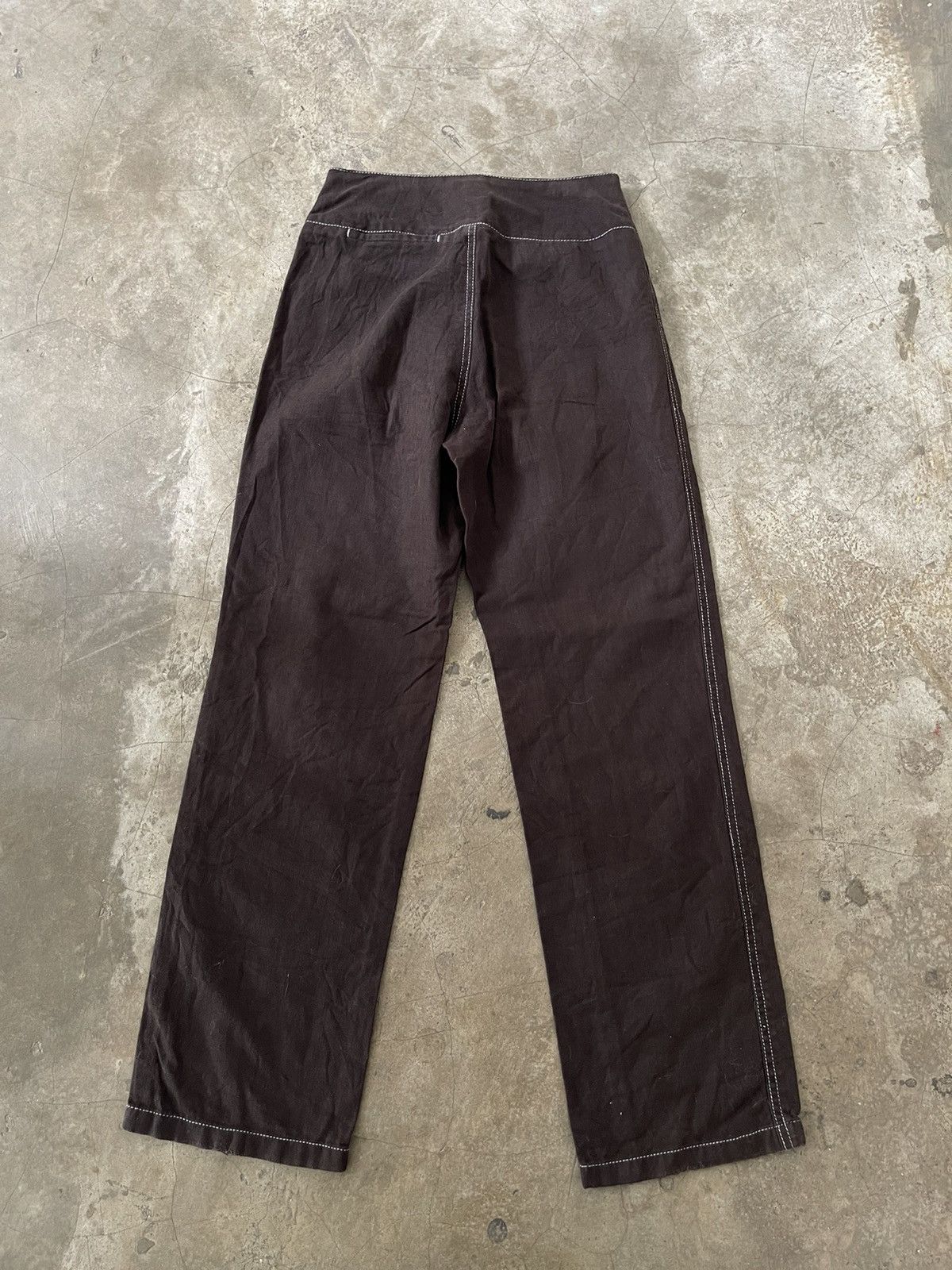 Yohji Yamamoto Y’s Yohji Yamamoto Brown Cotton Pants Size US 26 / EU 42 - 2 Thumbnail