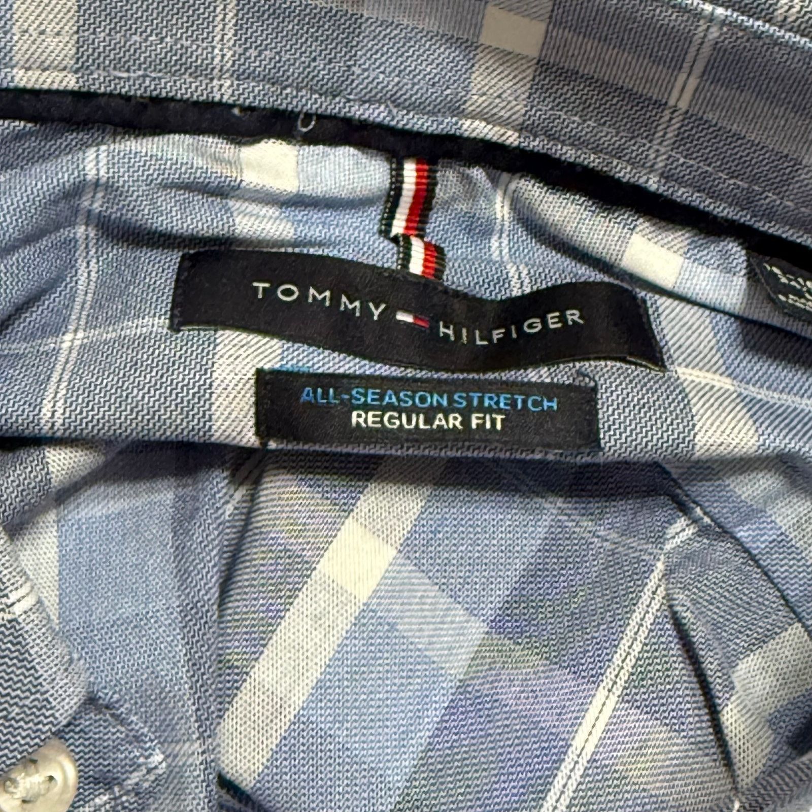 Tommy Hilfiger Tommy Hilfiger Blue Plaid Button-Up Shirt | Sz 16-16.5 Size US L / EU 52-54 / 3 - 7 Thumbnail