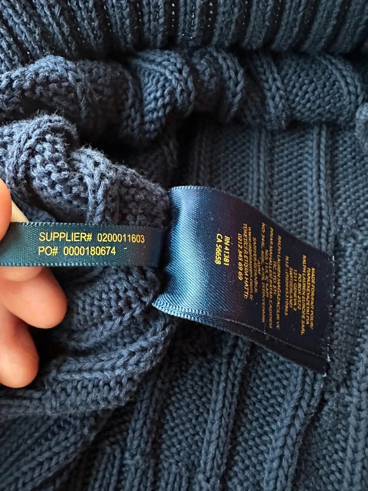 Polo Ralph Lauren Polo Ralph Lauren Cable Knit Sweater Navy Red Pony Size L / US 10 / IT 46 - 7 Thumbnail
