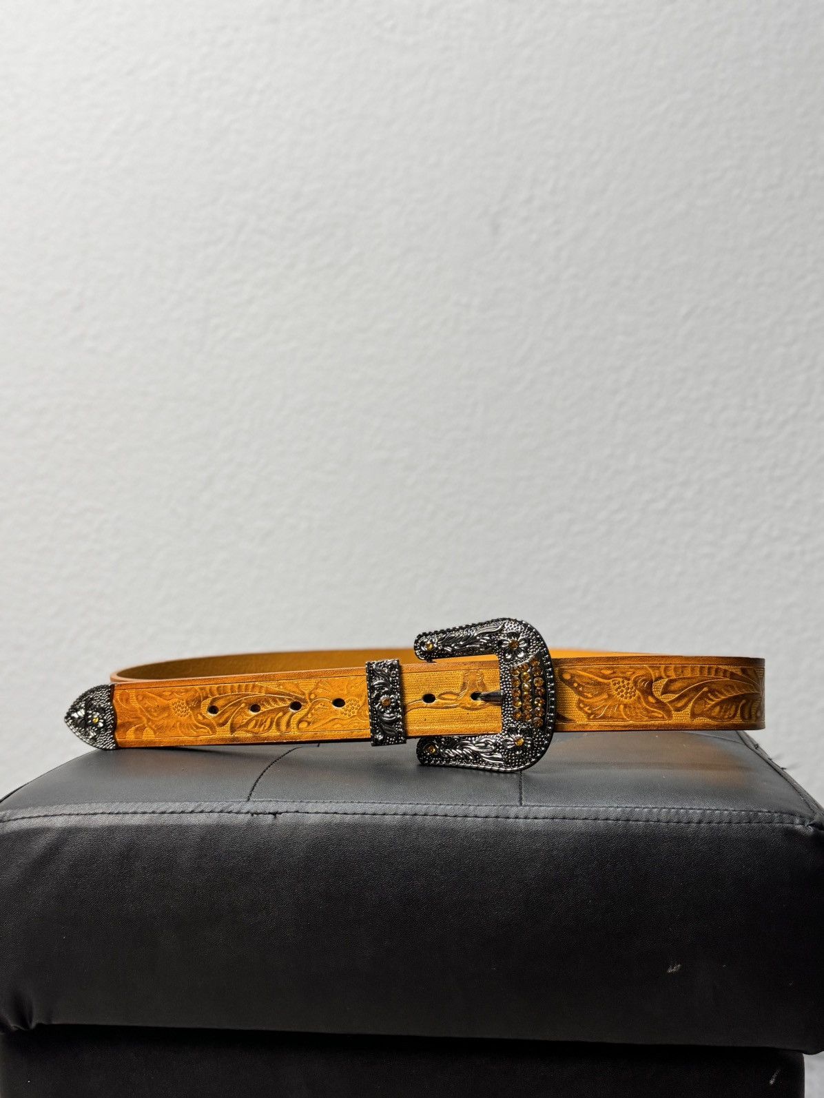 Vintage VINTAGE PYTHON GOTHIC LEATHER BELT RICK OWENS STYLE Size ONE SIZE - 9 Thumbnail