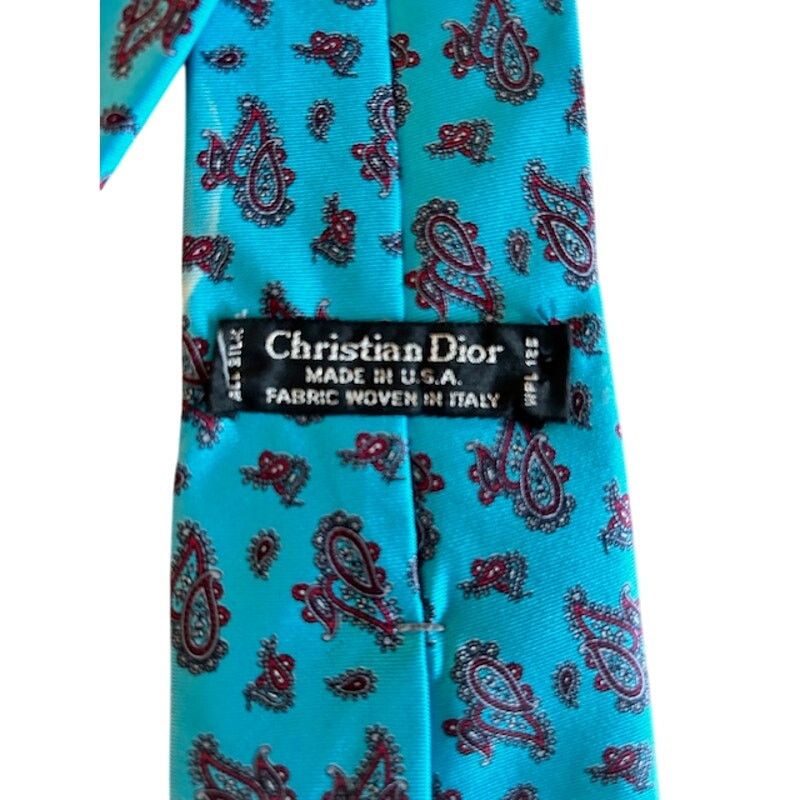 Dior Christian Dior Paisley Silk Tie Made in USA Size ONE SIZE - 3 Thumbnail