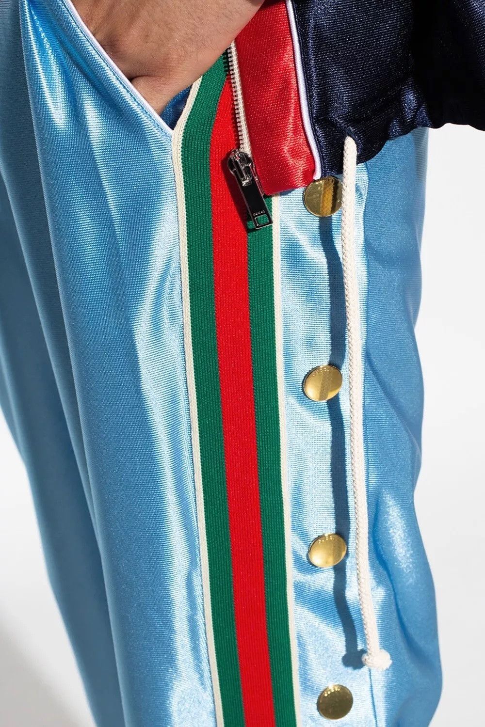 Gucci $1650 GUCCI Web Shiny Striped-Panel Tapered Trousers Pants Size US 34 / EU 50 - 7 Thumbnail