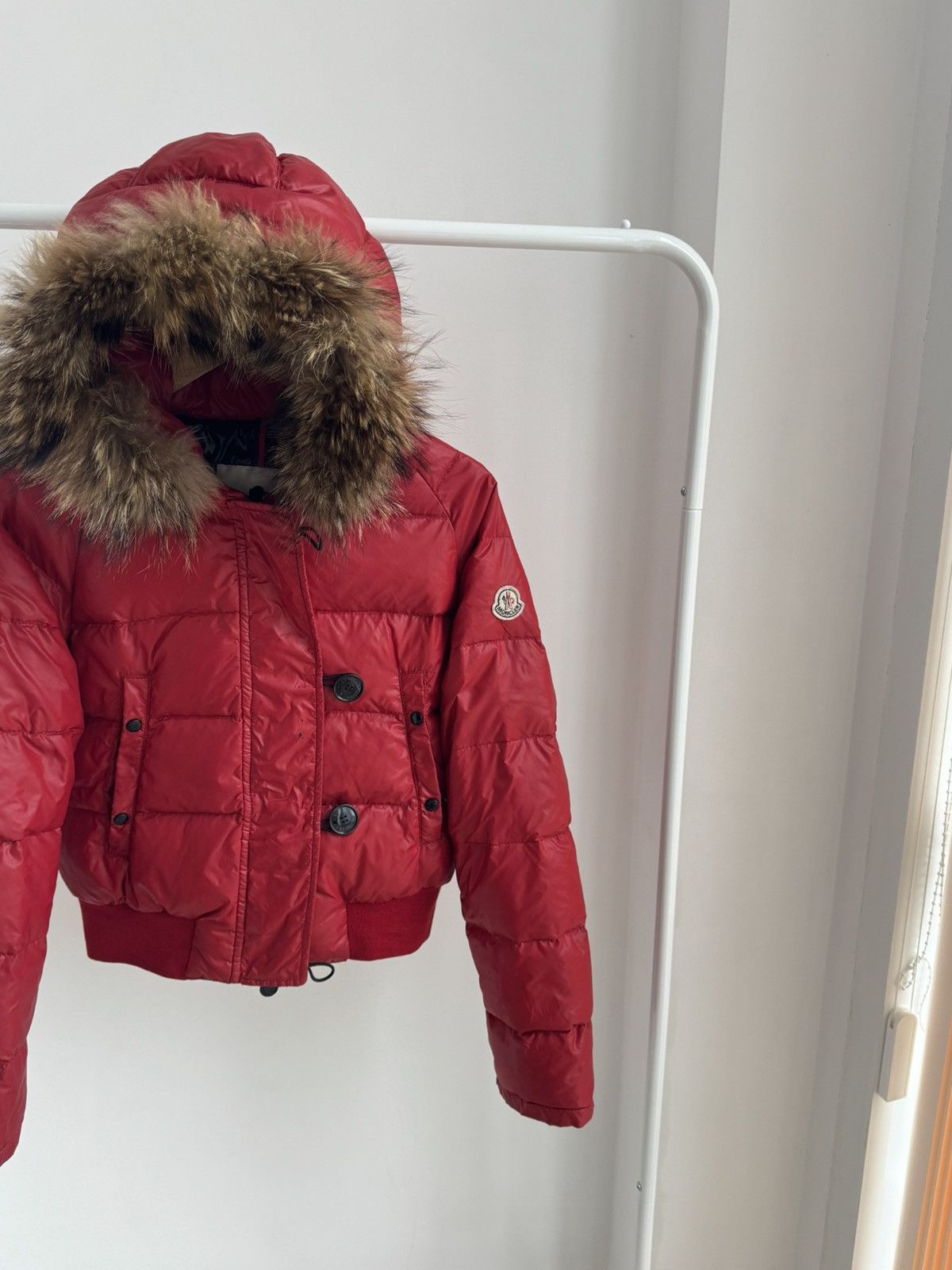 Moncler Moncler Alpin Fur down jacket red woman size 1 Size S / US 4 / IT 40 - 4 Thumbnail