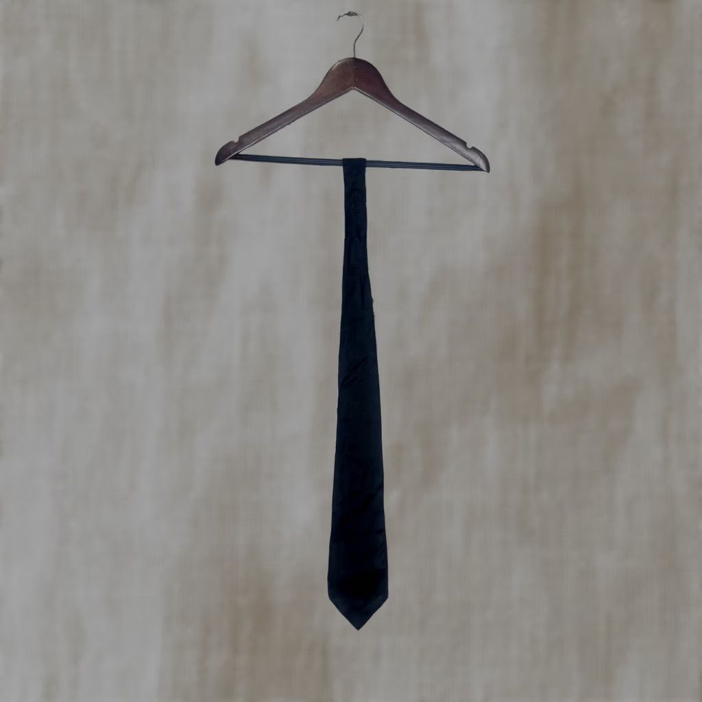 Pierre Cardin Pierre Cardin Black Solid Silk Blend Mens Necktie Size ONE SIZE - 1 Thumbnail