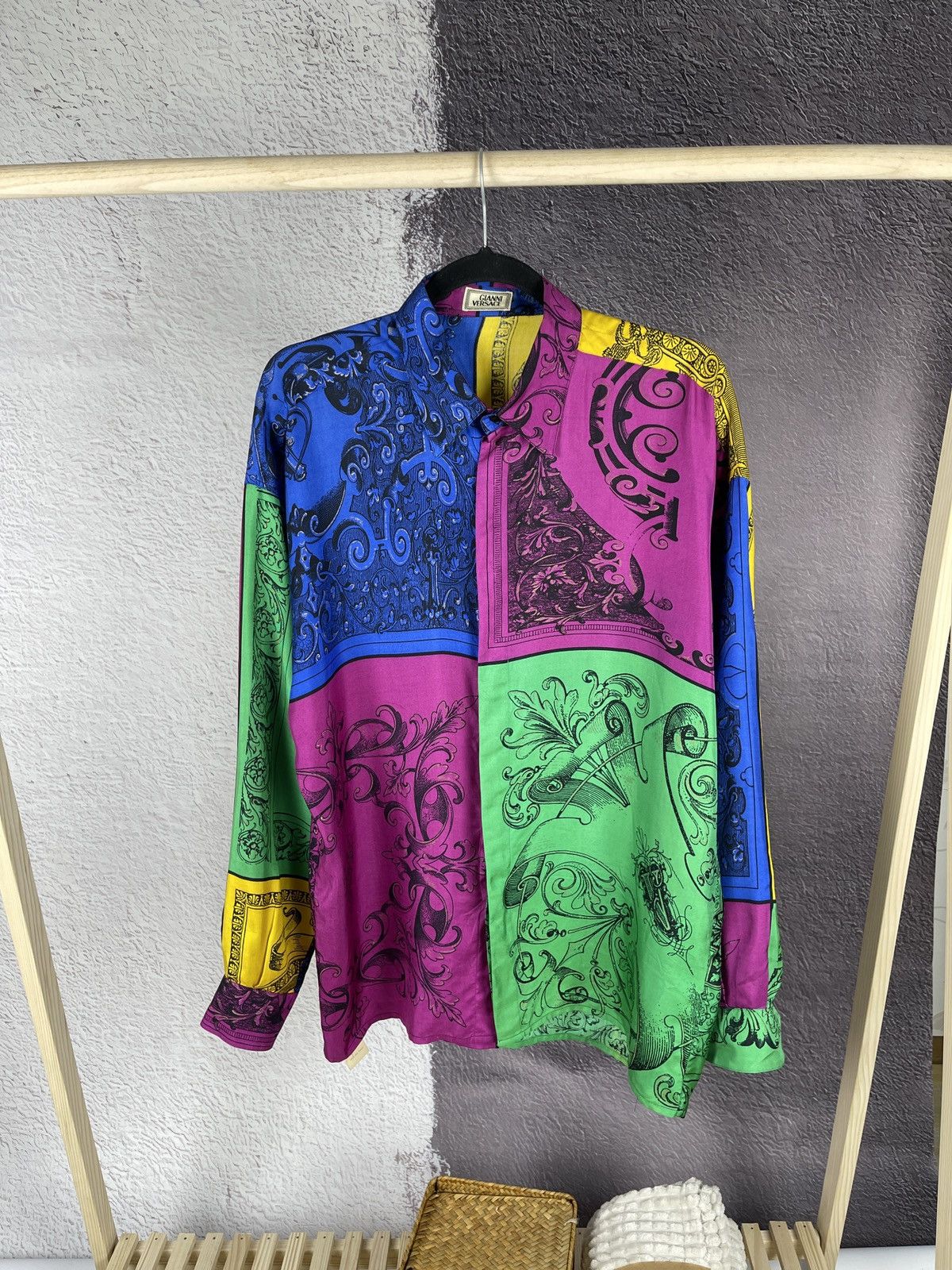 Versace Gianni Versace vintage 80s 90s colour block silk ls shirt Size US M / EU 48-50 / 2 - 2 Thumbnail