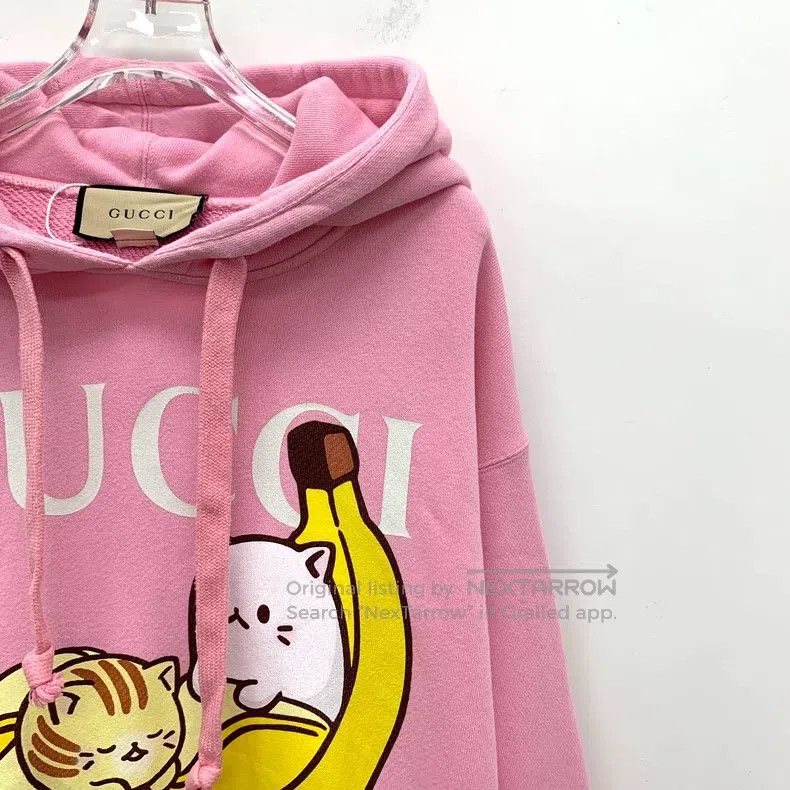 Gucci Gucci Co-branded pink logo letter cat print cotton hooded Size S / US 4 / IT 40 - 3 Thumbnail