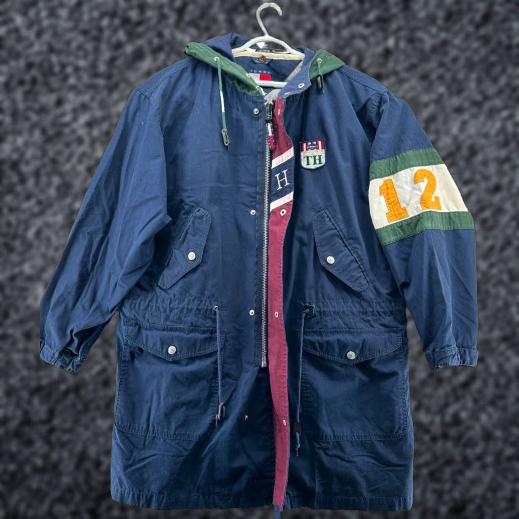Tommy Hilfiger VINTAGE Tommy Hilfiger Athletics Coat Hooded Rain Jakcet Mens Medium Blue Size US M / EU 48-50 / 2 - 1 Thumbnail