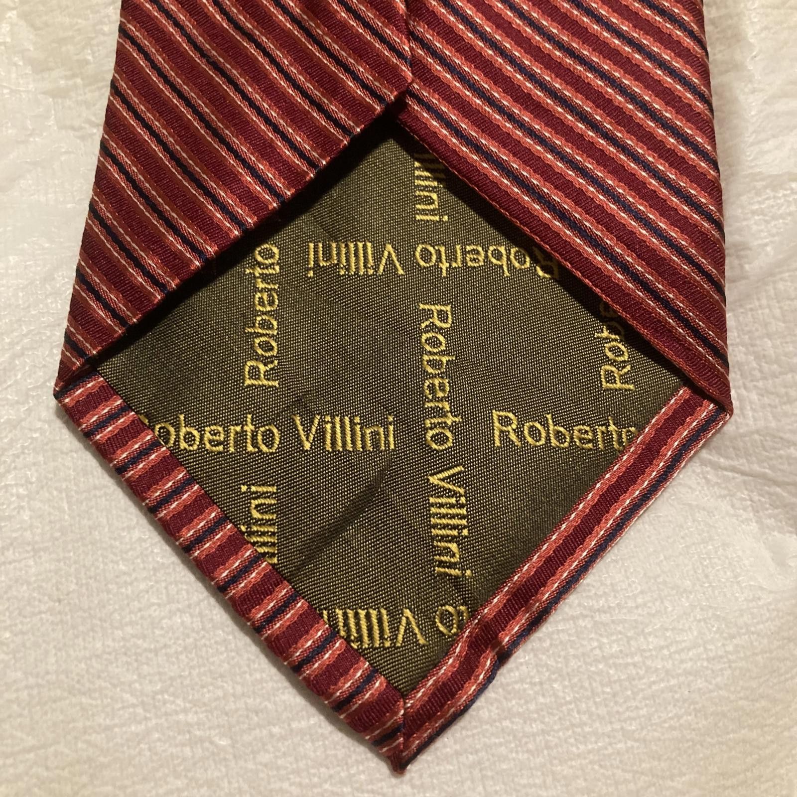 Robert Villini NWOT Roberto Villini Red Stripes Tie 58/4 Size ONE SIZE - 5 Thumbnail