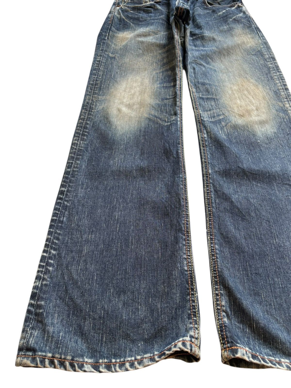 Edwin Vintage Edwin Blue Trip Mud Wash Distress Flare Jeans Size US 30 / EU 46 - 6 Thumbnail