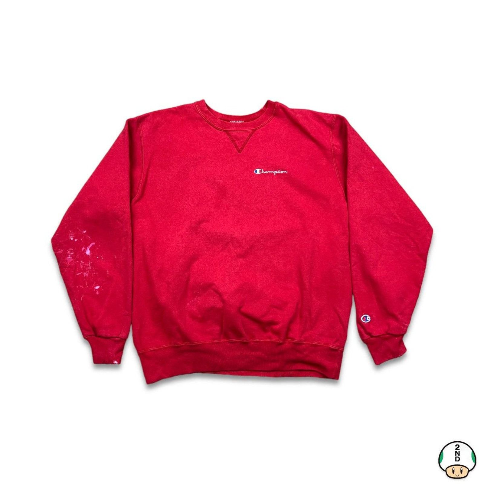Champion × Vintage Vintage 90s Champion Sweatshirt Reverse Weave Faded Bleached Size US L / EU 52-54 / 3 - 1 Thumbnail