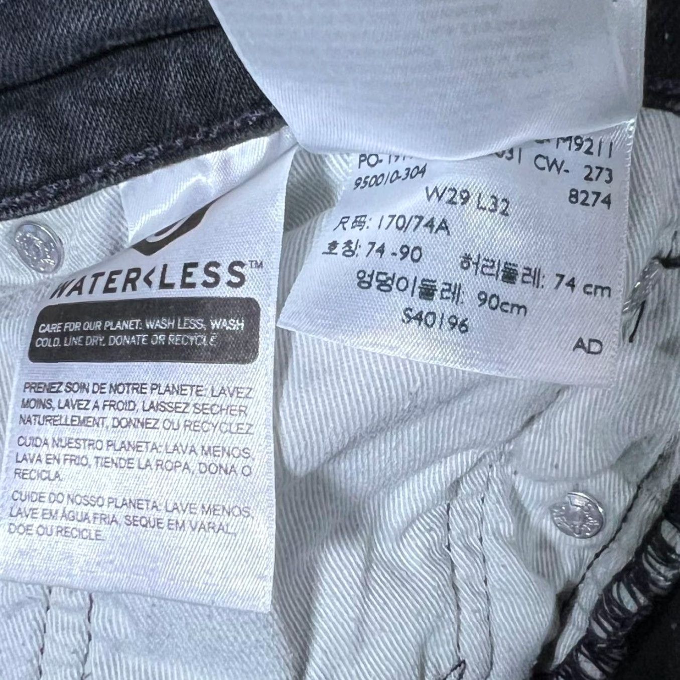 Levi's Levi's Lot 502 Premium Black Denim Slim Skinny Stretch Tapered Fit Jeans W29 L32 Size US 29 - 5 Thumbnail