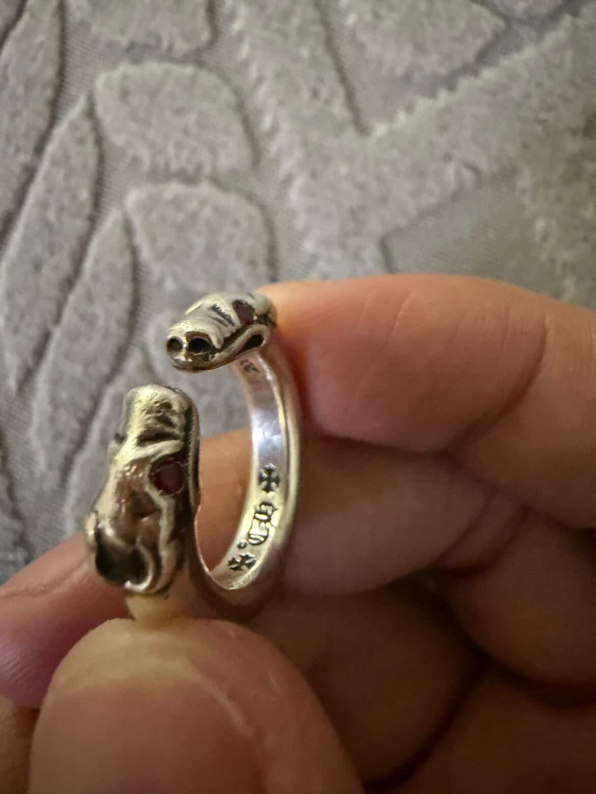 Chrome Hearts Chrome Hearts Ruby Double Dog Ring Size ONE SIZE - 9 Thumbnail