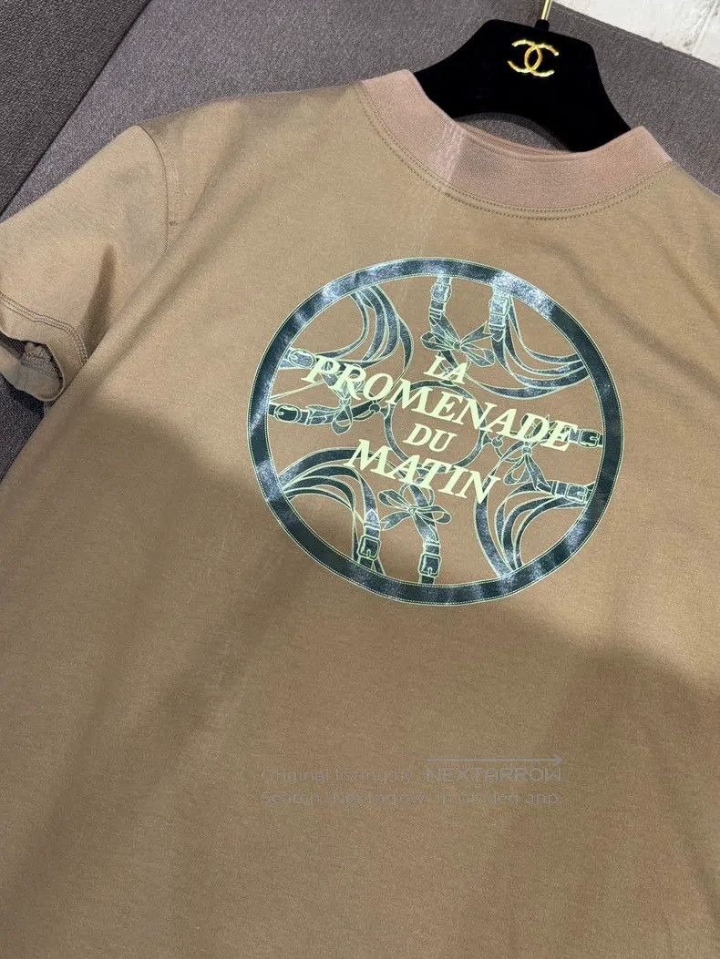 Hermes Hermes Short-sleeve T-shirt with Small Collar and Stamp Pr Size XXS / US 00 / IT 34 - 2 Thumbnail