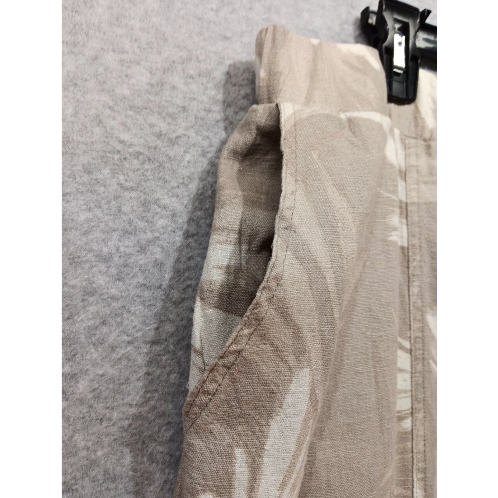 Vintage VINTAGE Cupio Pants XL Brown Linen Blend Lagenlook Wide Leg Floral Relaxed Pockets Size 40" / US 18 - 4 Thumbnail