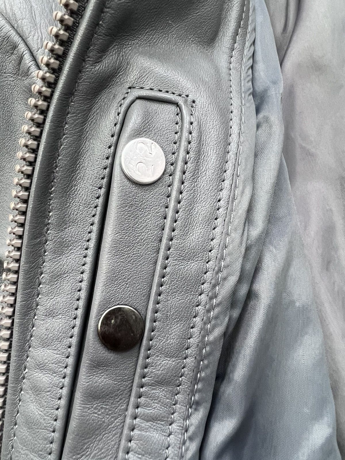 Genuine Leather × Japanese Brand Vintage Grey Leather y2k Biker AVIATOR Racing Jacket Size US M / EU 48-50 / 2 - 9 Thumbnail